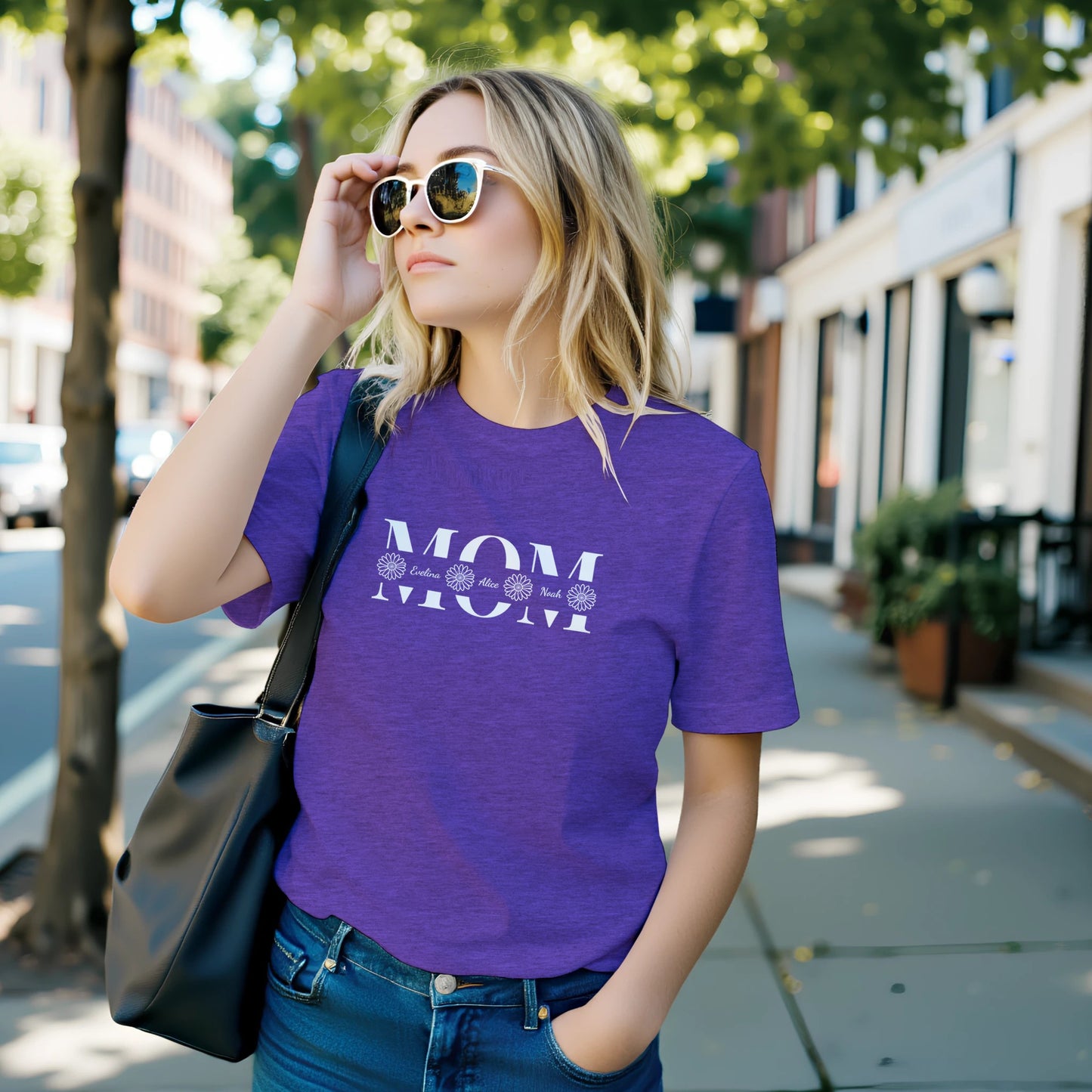 Personalized MOM T-Shirt with Kids Names - Custom Mom Tee - Zoia Books