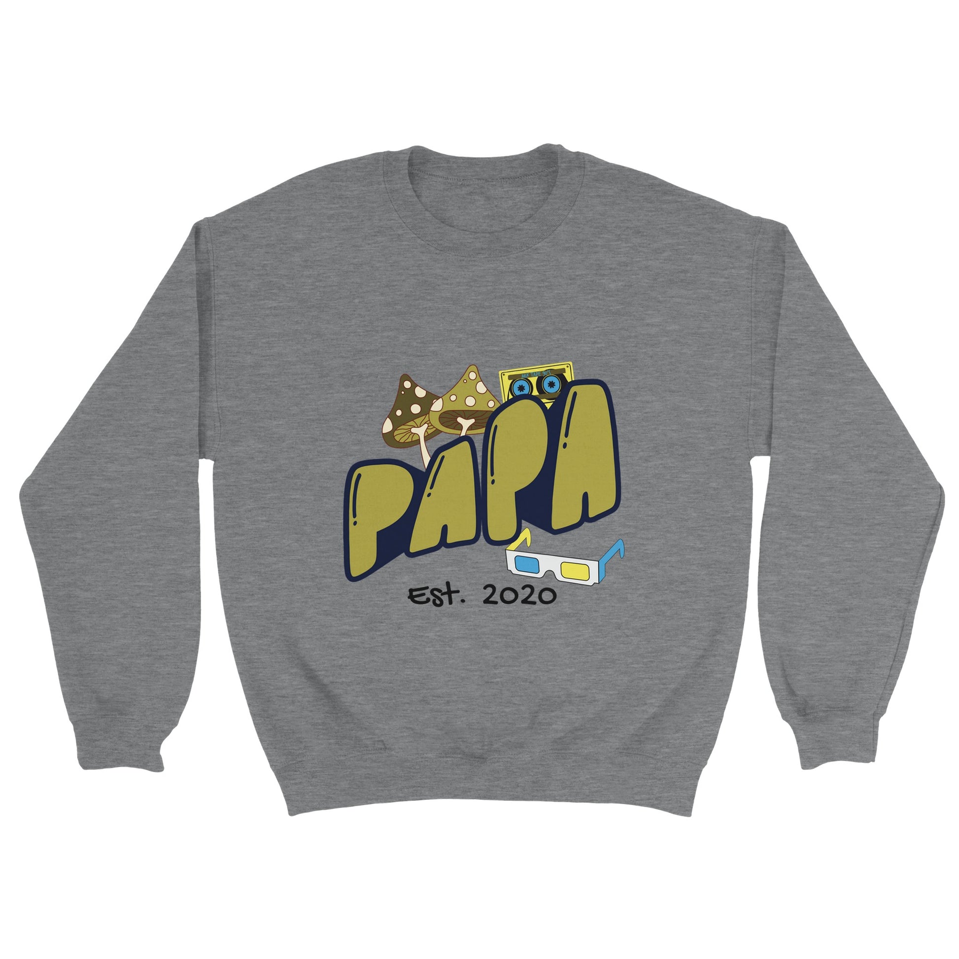 Personalized Papa Est. Sweatshirt - Custom Year, Retro 70s - Zoia Books
