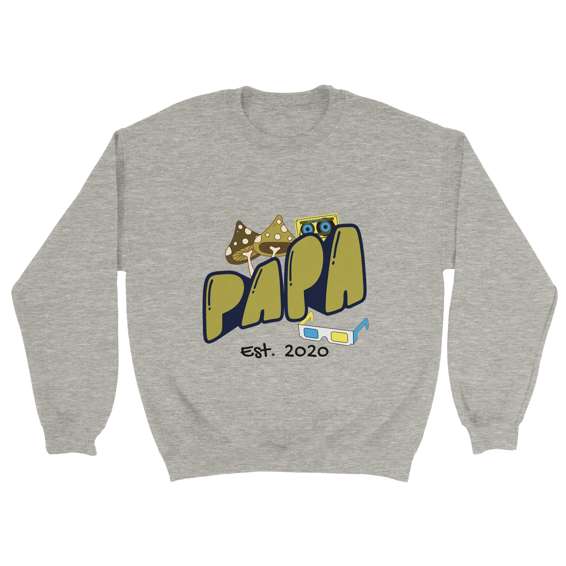 Personalized Papa Est. Sweatshirt - Custom Year, Retro 70s - Zoia Books