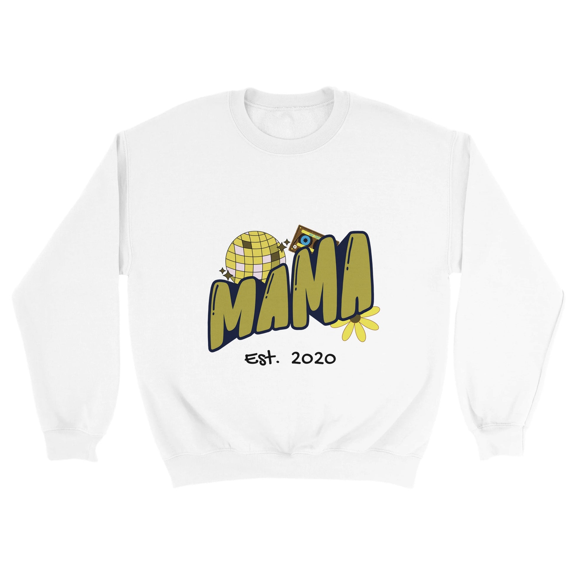 Personalized Mama Est. Sweatshirt - Custom Year, Retro 70s - Zoia Books