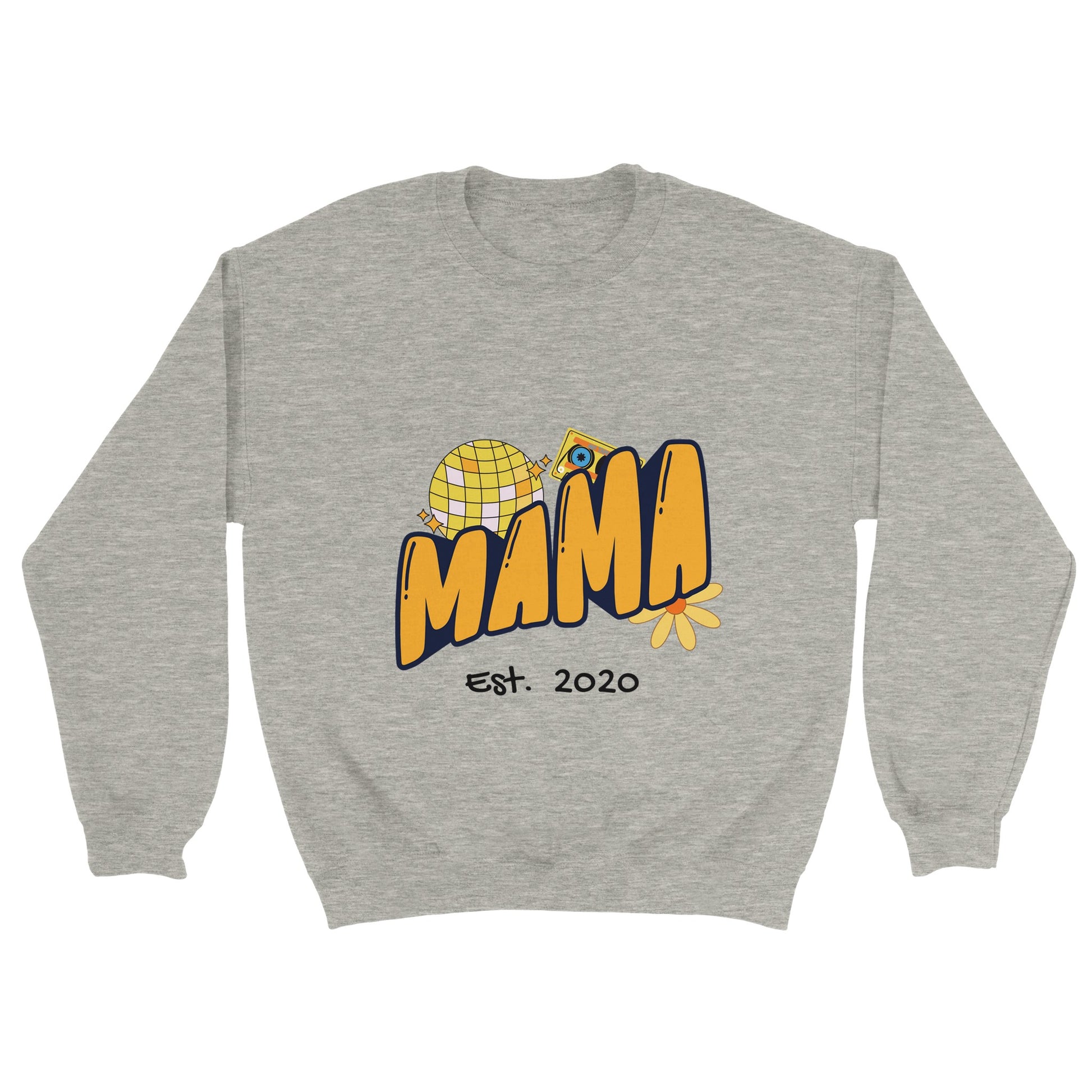 Personalized Mama Est. Sweatshirt - Custom Year, Retro 70s - Zoia Books