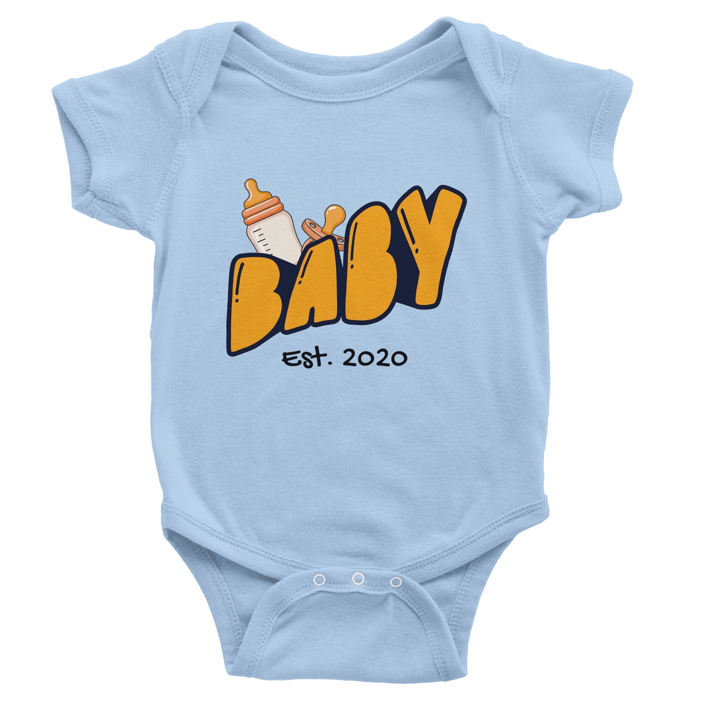 Personalized Mini Est. Baby Bodysuit — Custom Year, Retro 70s - Zoia Books