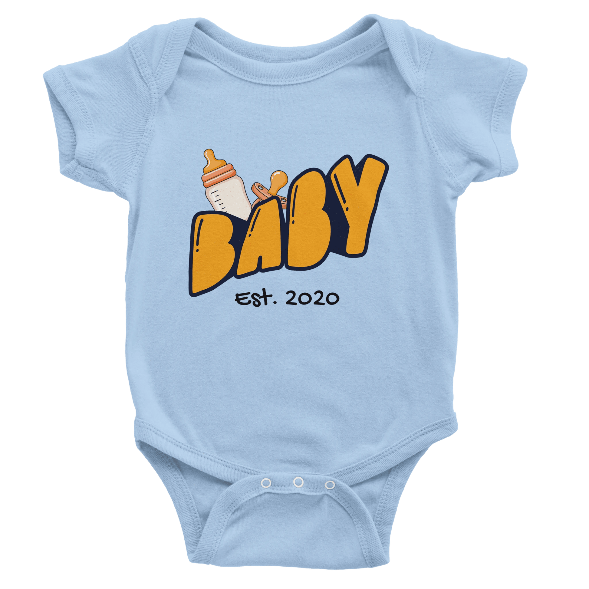 Personalized Mini Est. Baby Bodysuit — Custom Year, Retro 70s - Zoia Books