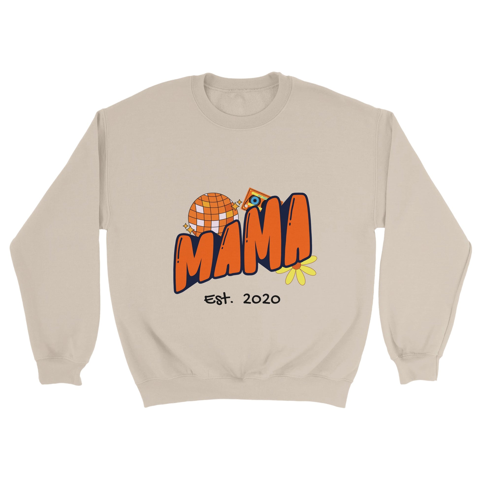 Personalized Mama Est. Sweatshirt - Custom Year, Retro 70s - Zoia Books