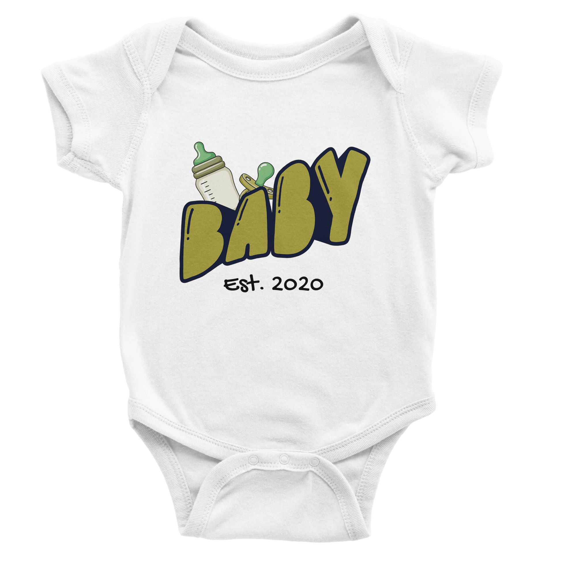Personalized Mini Est. Baby Bodysuit — Custom Year, Retro 70s - Zoia Books