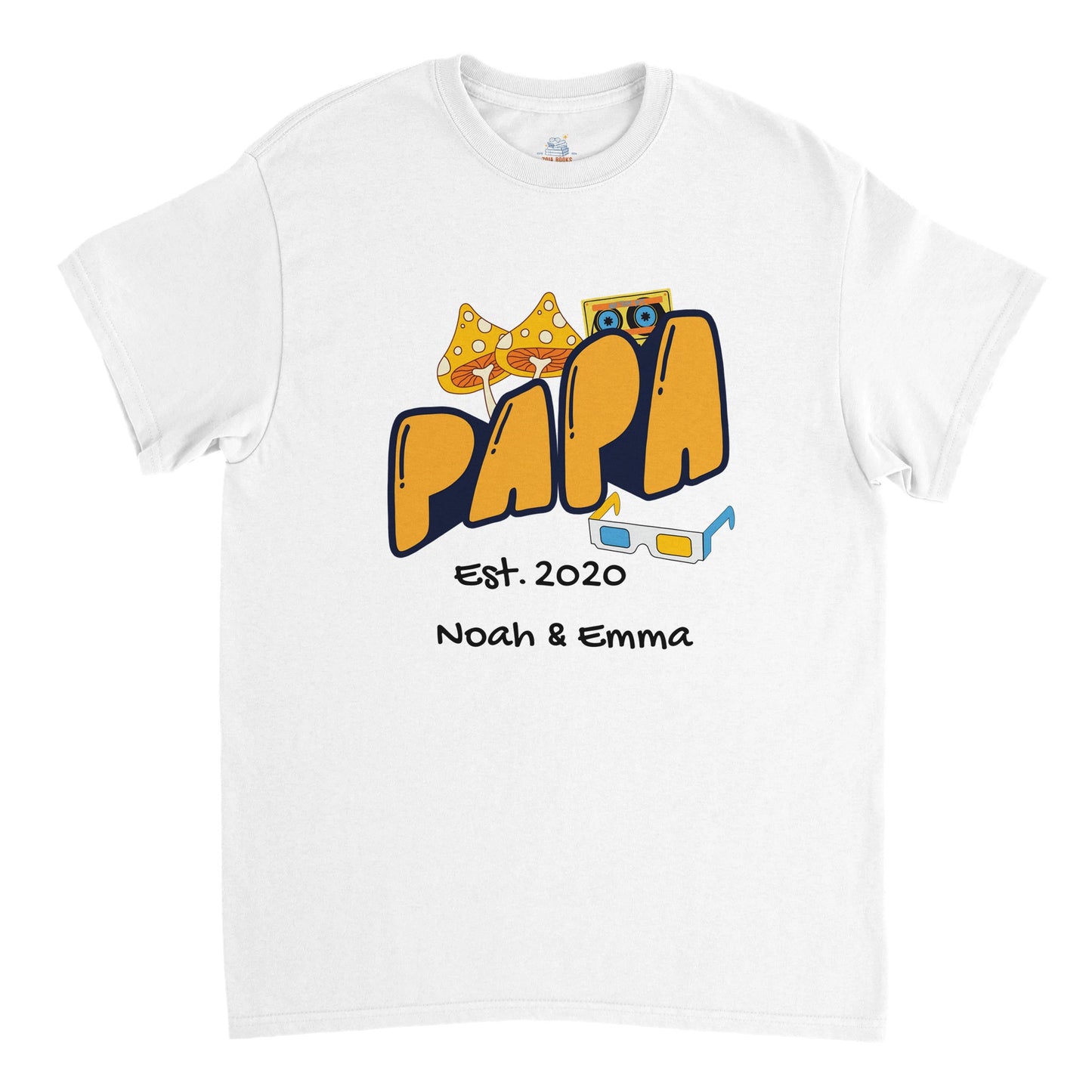 "Papa Est. [Year]" Personalized Retro T-Shirt - Father's Day Gift - Zoia Books