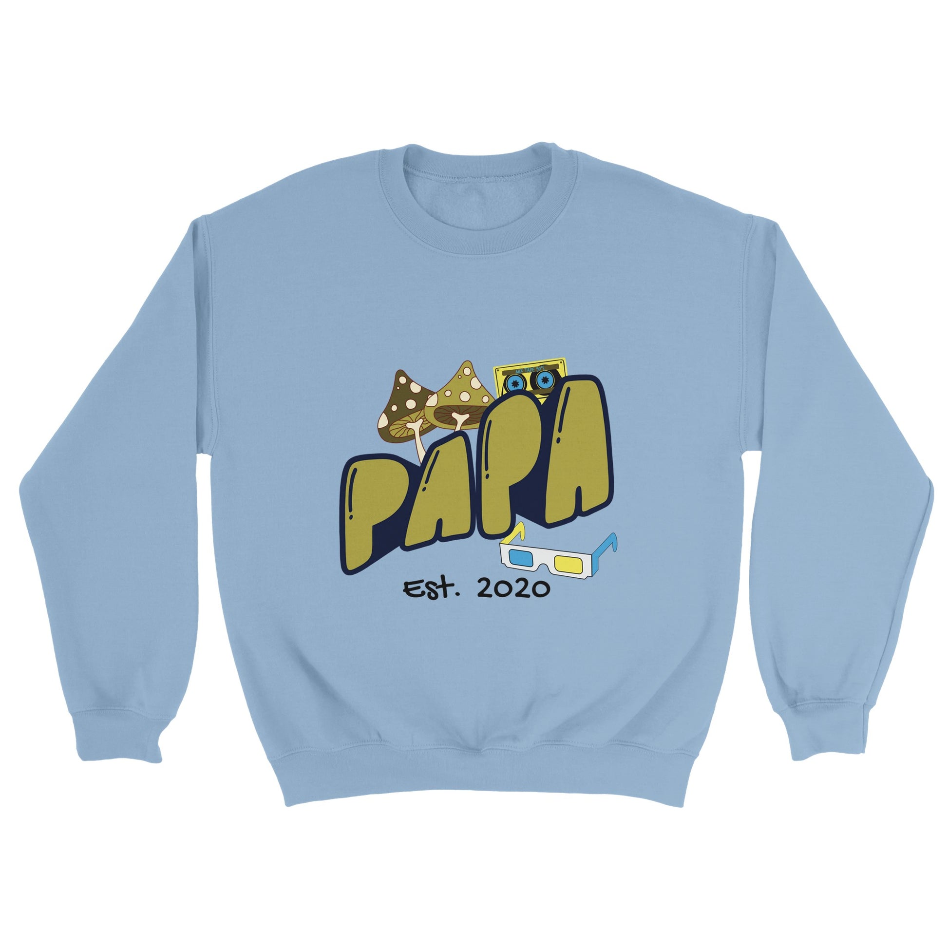 Personalized Papa Est. Sweatshirt - Custom Year, Retro 70s - Zoia Books