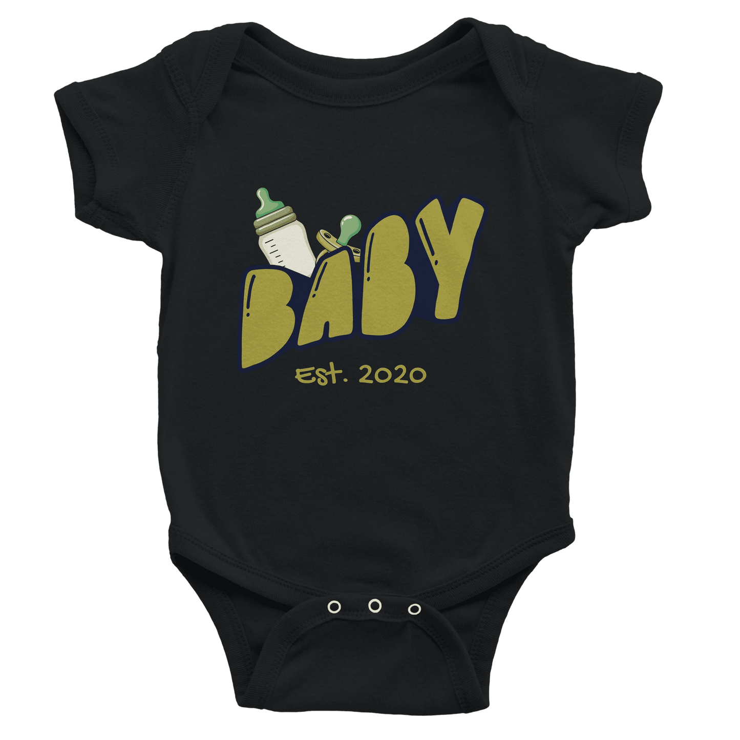 Personalized Mini Est. Baby Bodysuit — Custom Year, Retro 70s - Zoia Books