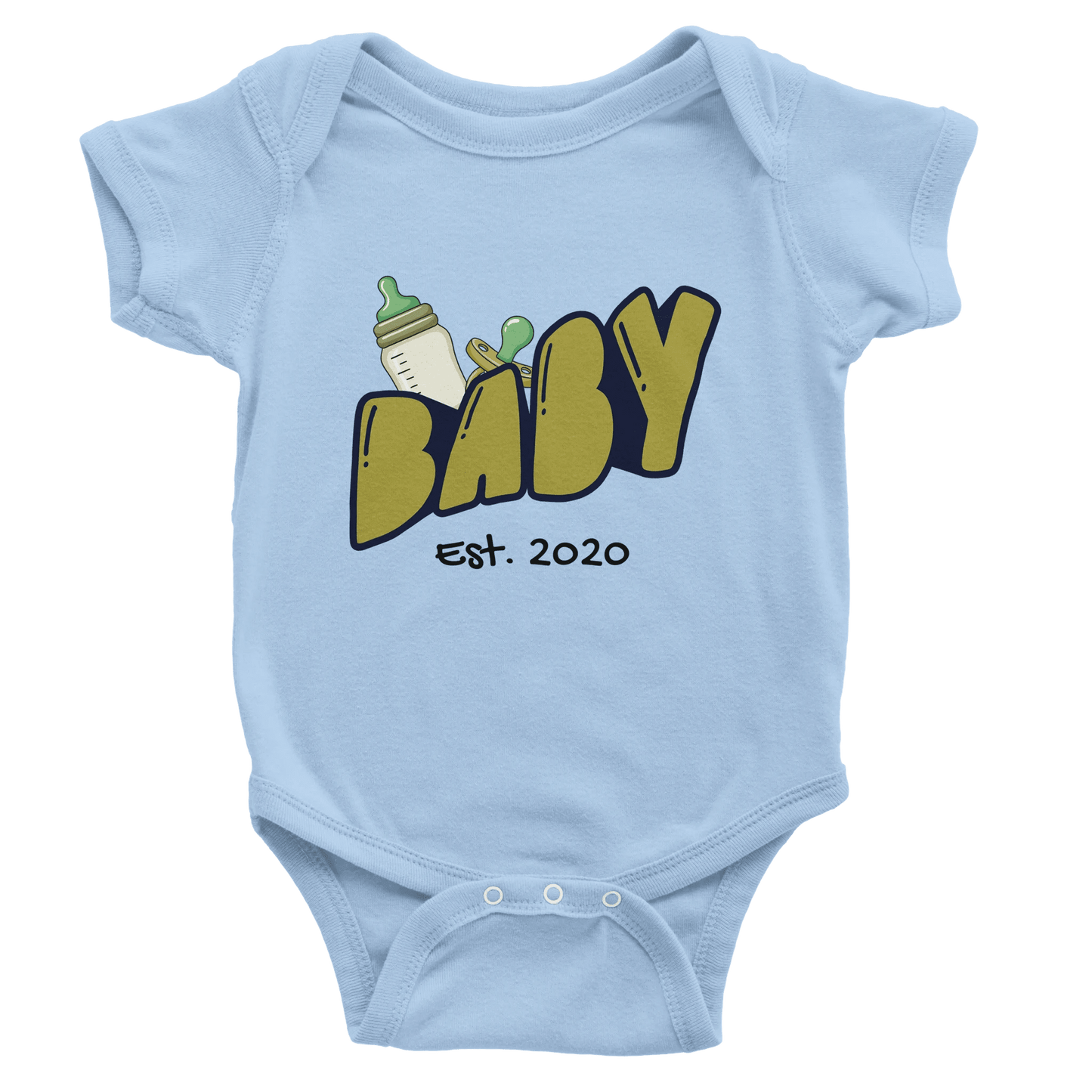Personalized Mini Est. Baby Bodysuit — Custom Year, Retro 70s - Zoia Books