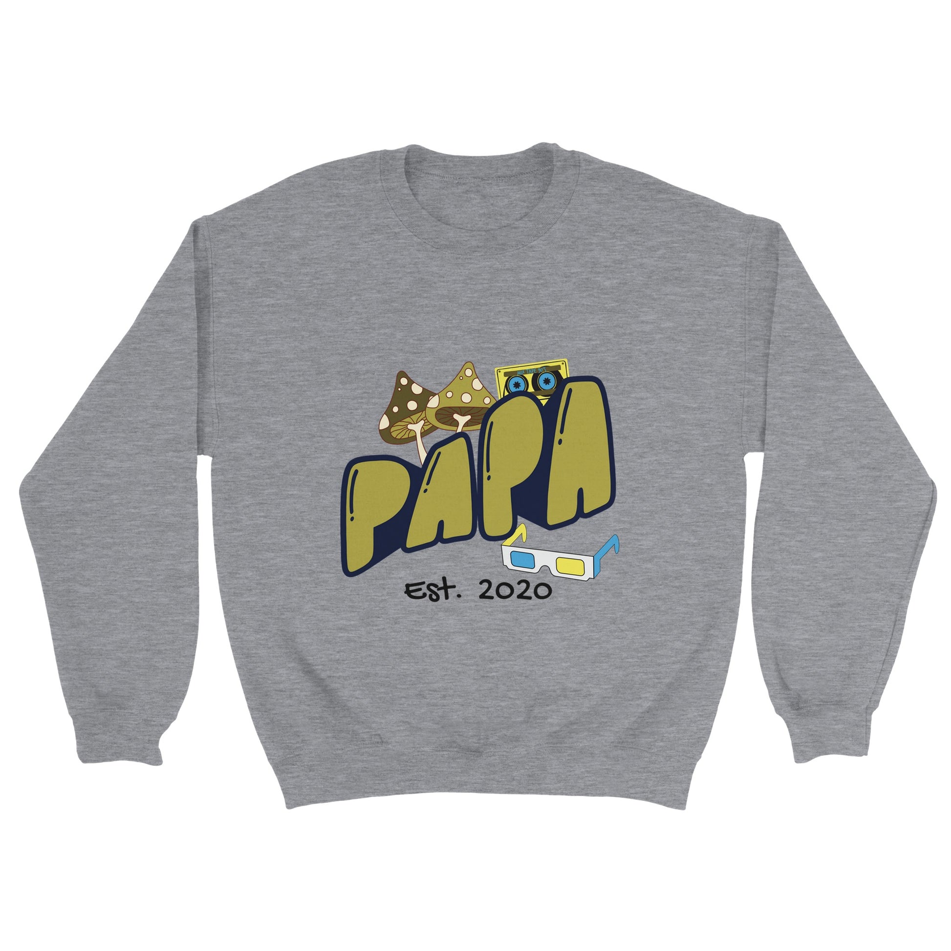 Personalized Papa Est. Sweatshirt - Custom Year, Retro 70s - Zoia Books