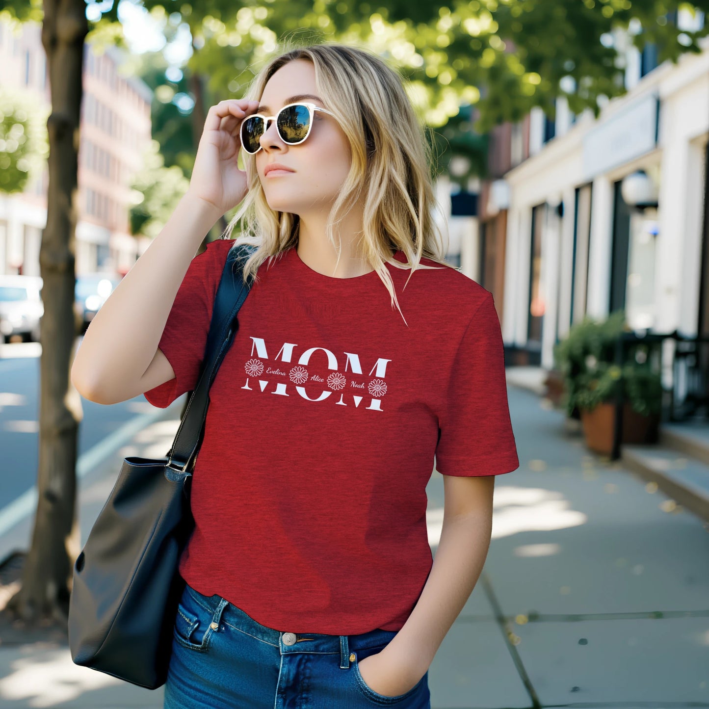 Personalized MOM T-Shirt with Kids Names - Custom Mom Tee - Zoia Books