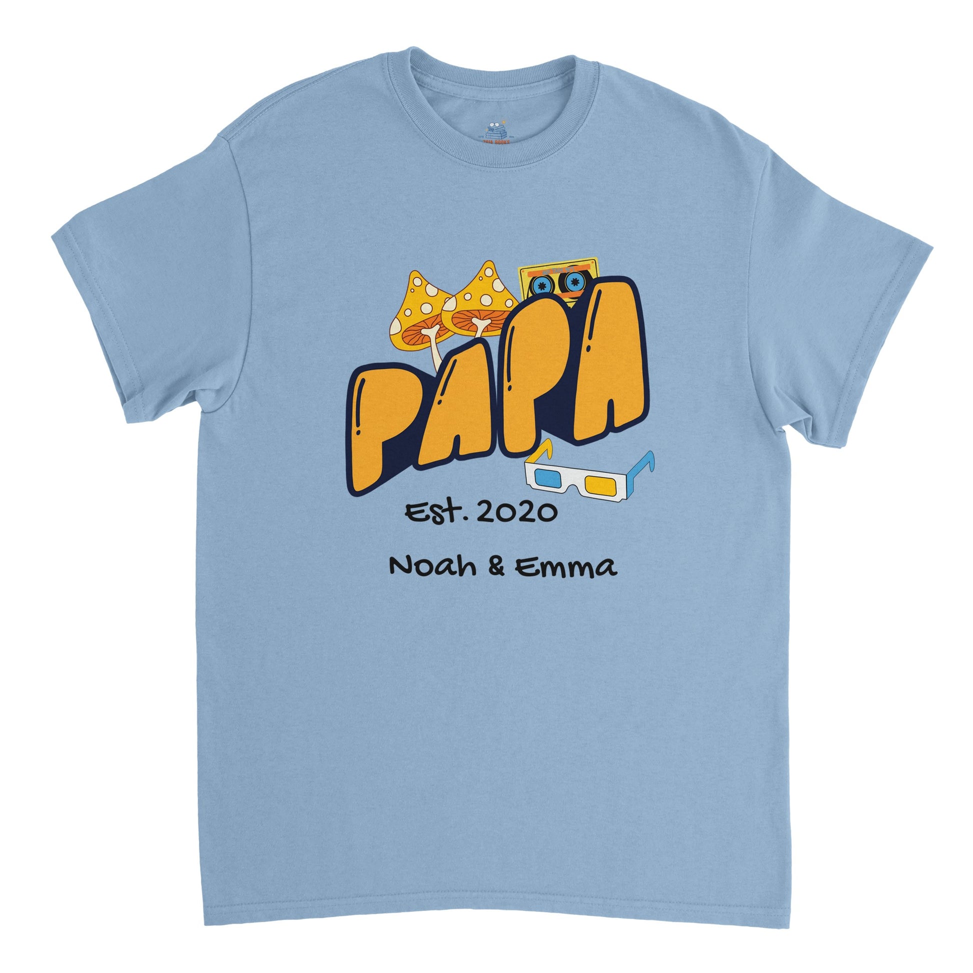 "Papa Est. [Year]" Personalized Retro T-Shirt - Father's Day Gift - Zoia Books