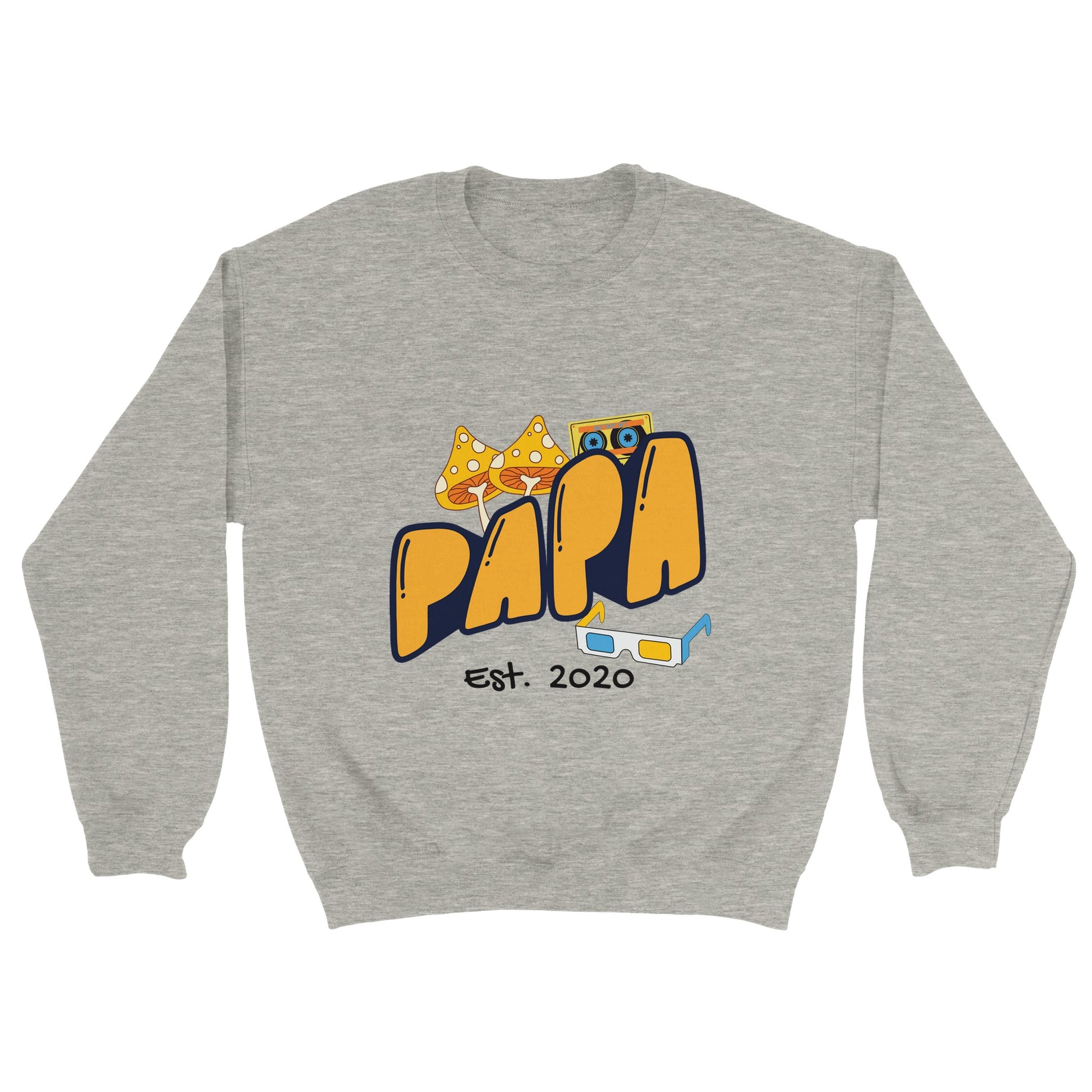 Personalized Papa Est. Sweatshirt - Custom Year, Retro 70s - Zoia Books