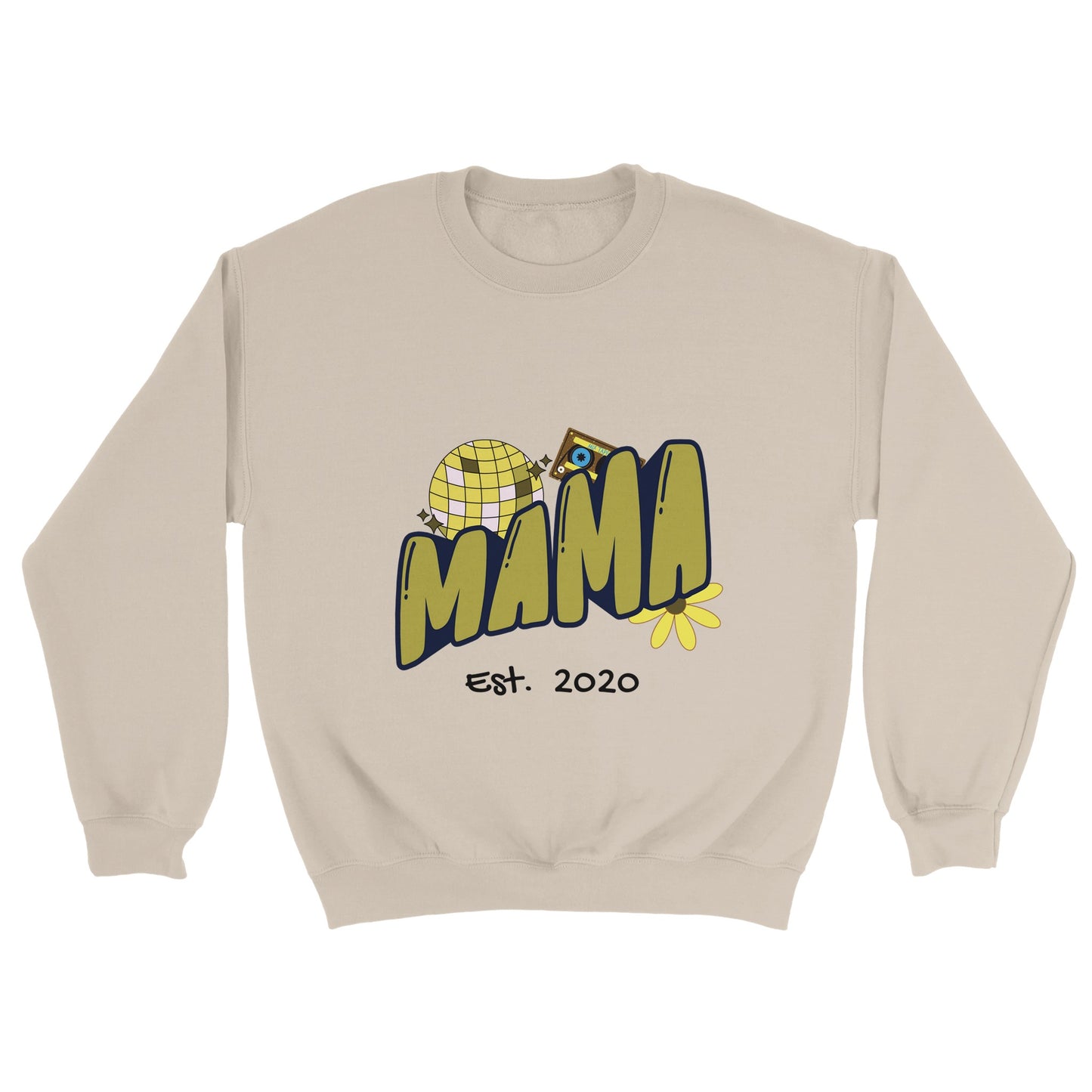 Personalized Mama Est. Sweatshirt - Custom Year, Retro 70s - Zoia Books