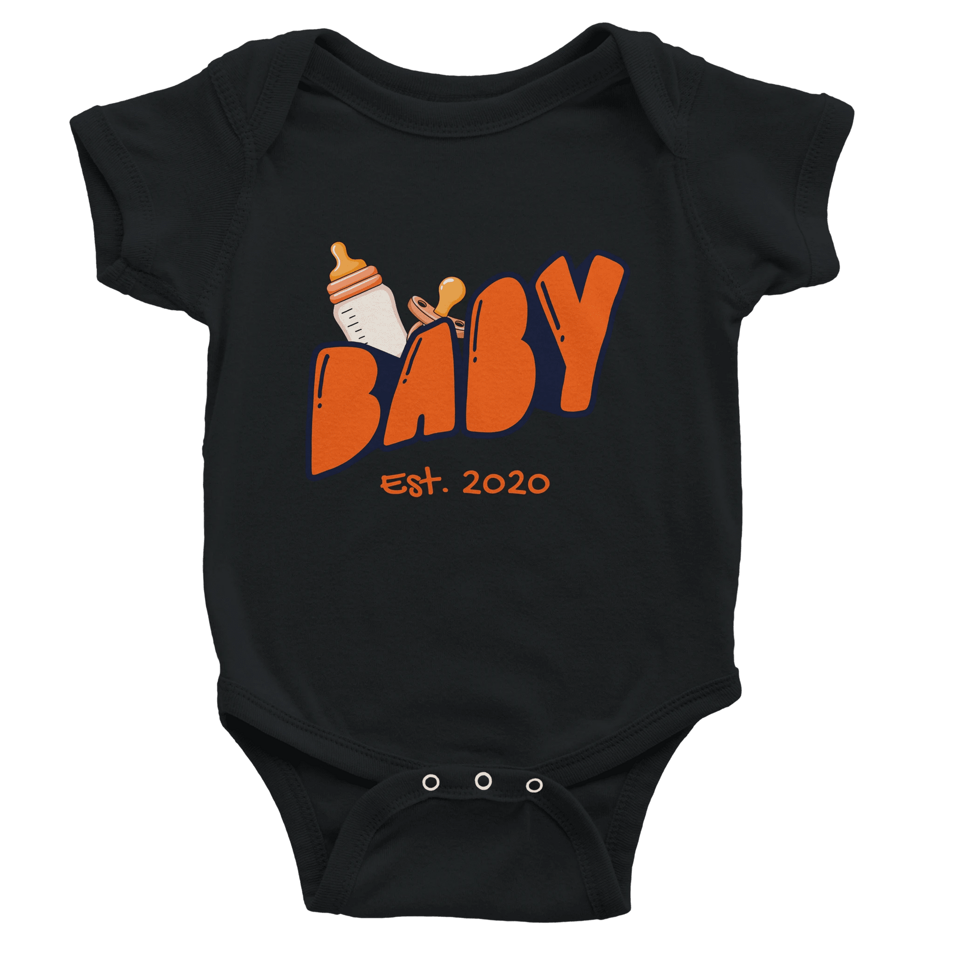 Personalized Mini Est. Baby Bodysuit — Custom Year, Retro 70s - Zoia Books