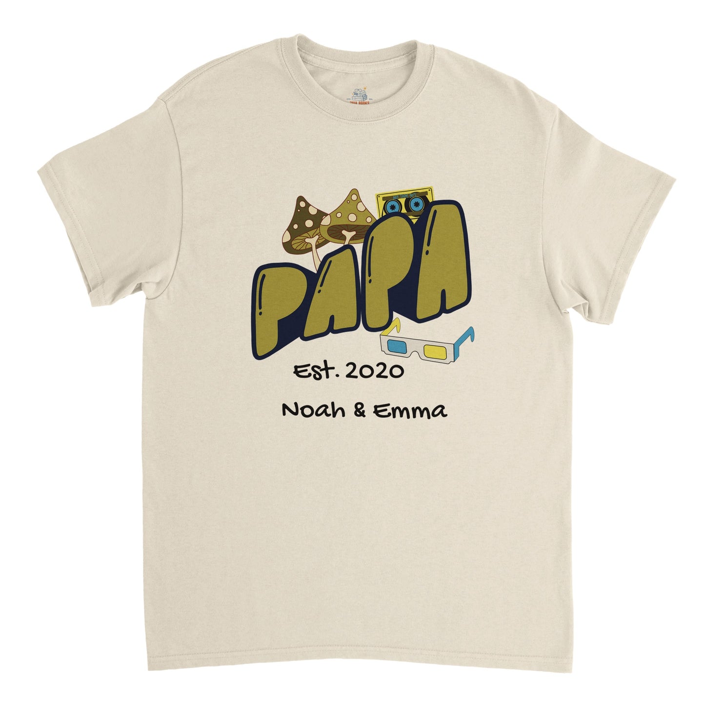 "Papa Est. [Year]" Personalized Retro T-Shirt - Father's Day Gift - Zoia Books