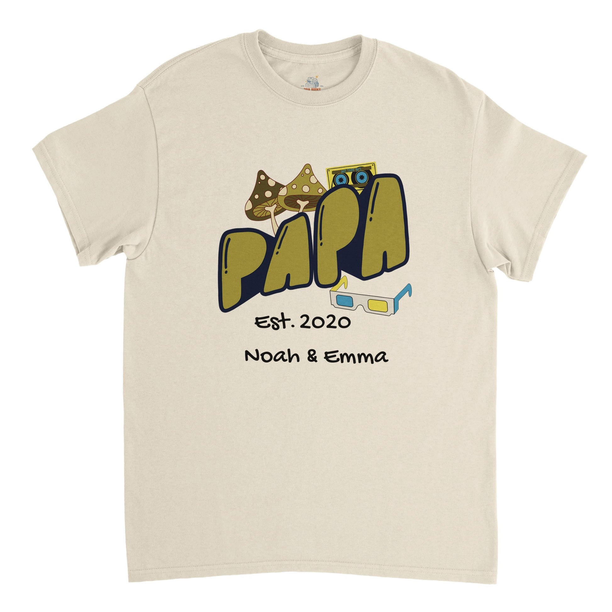 "Papa Est. [Year]" Personalized Retro T-Shirt - Father's Day Gift - Zoia Books