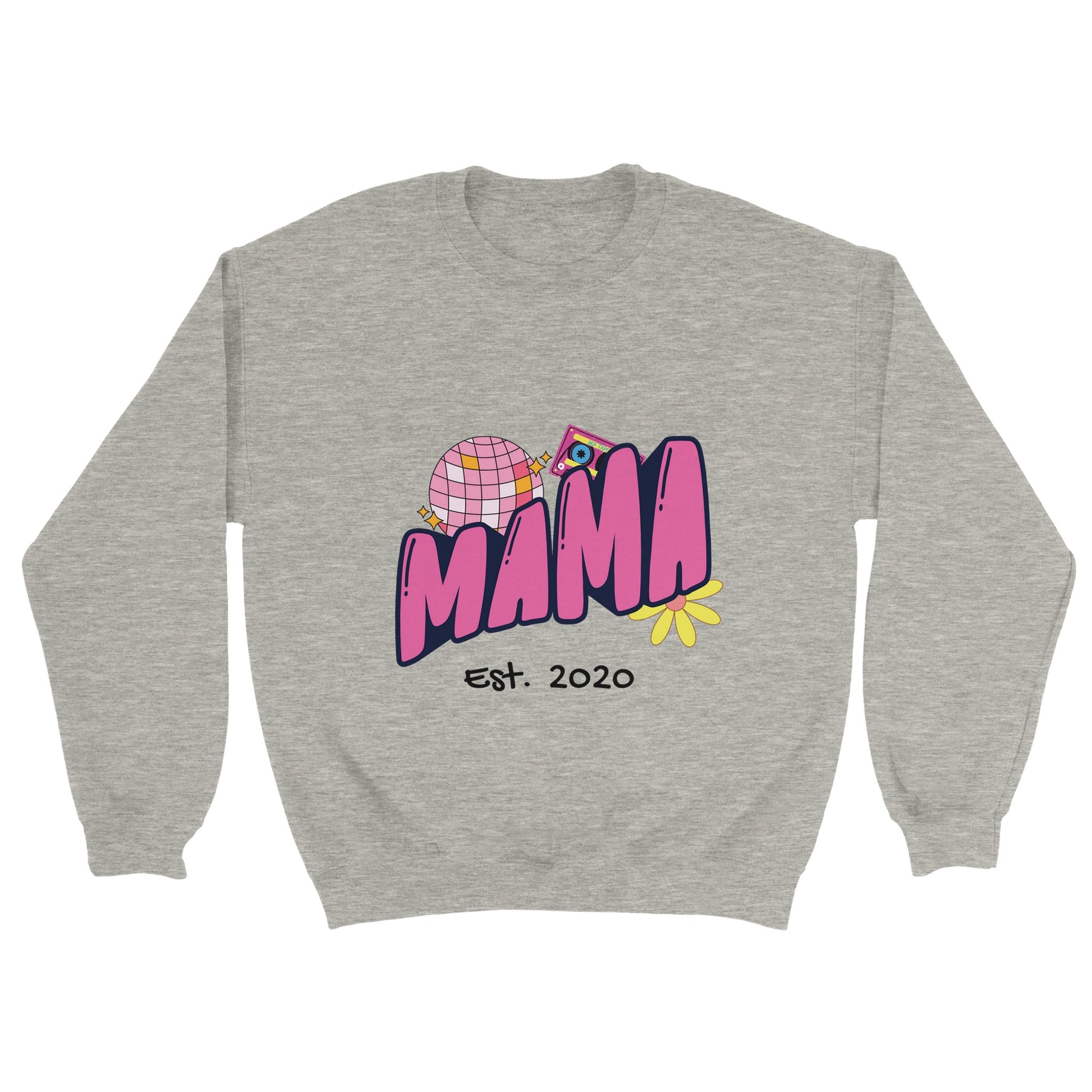 Personalized Mama Est. Sweatshirt - Custom Year, Retro 70s - Zoia Books
