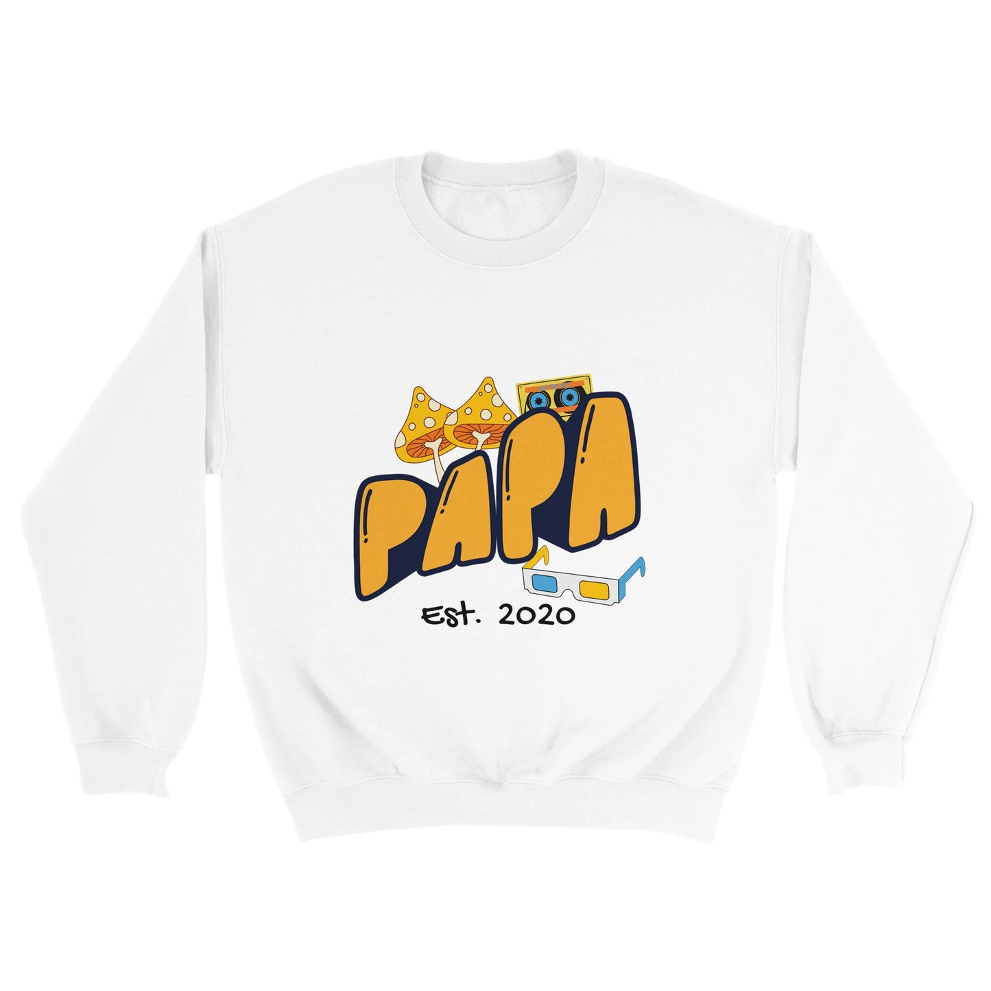 Personalized Papa Est. Sweatshirt - Custom Year, Retro 70s - Zoia Books