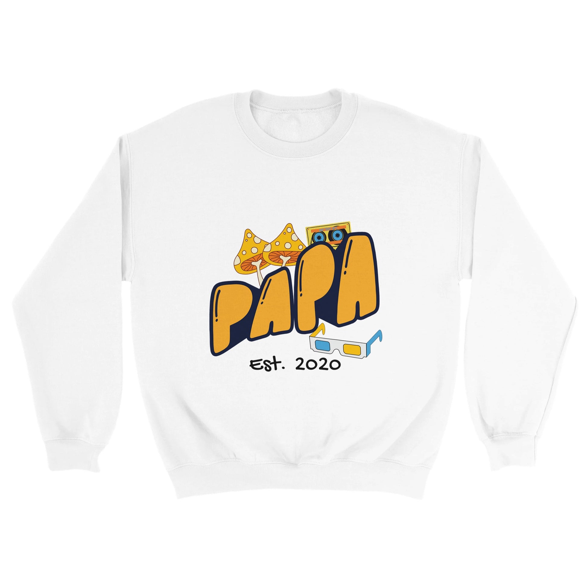 Personalized Papa Est. Sweatshirt - Custom Year, Retro 70s - Zoia Books