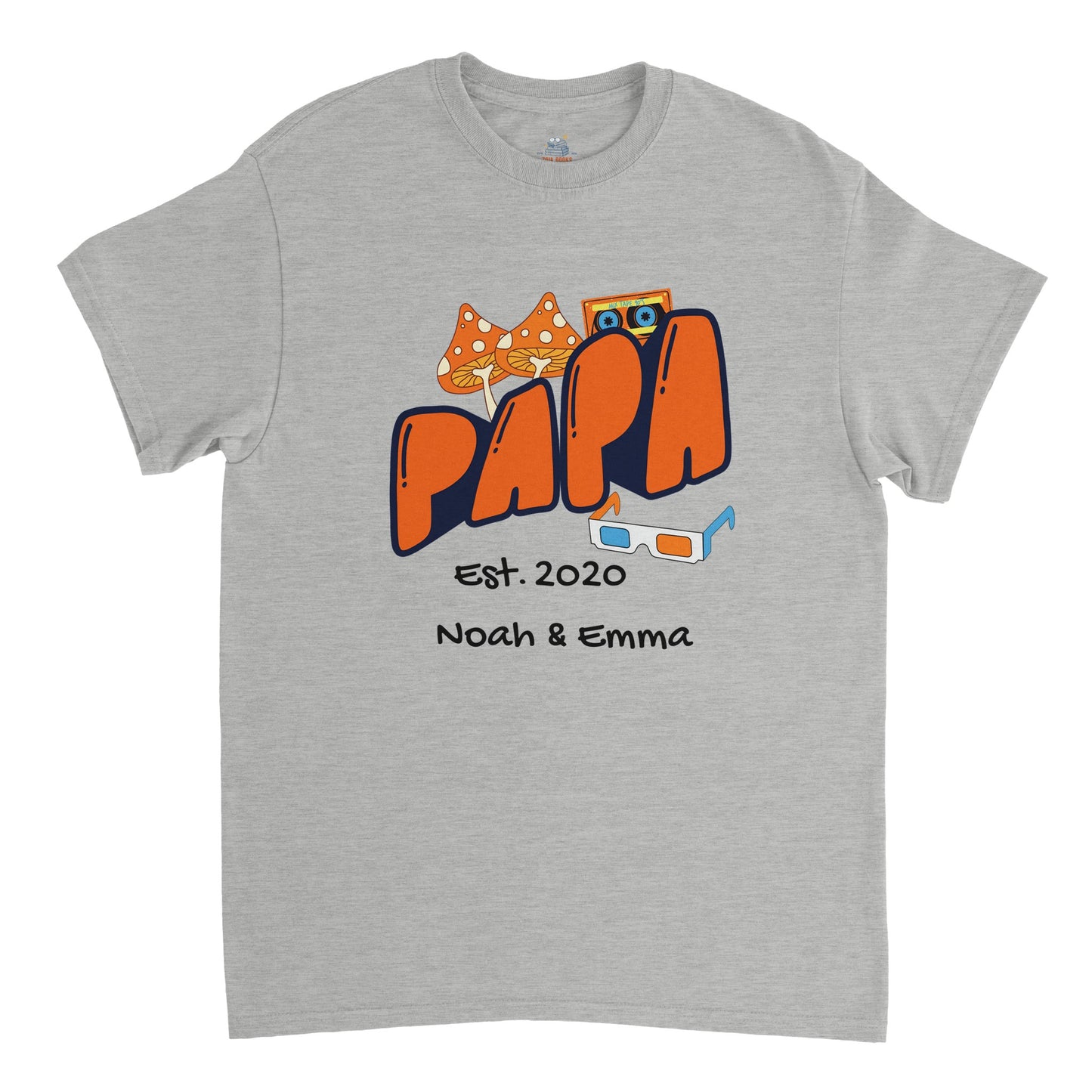 "Papa Est. [Year]" Personalized Retro T-Shirt - Father's Day Gift - Zoia Books