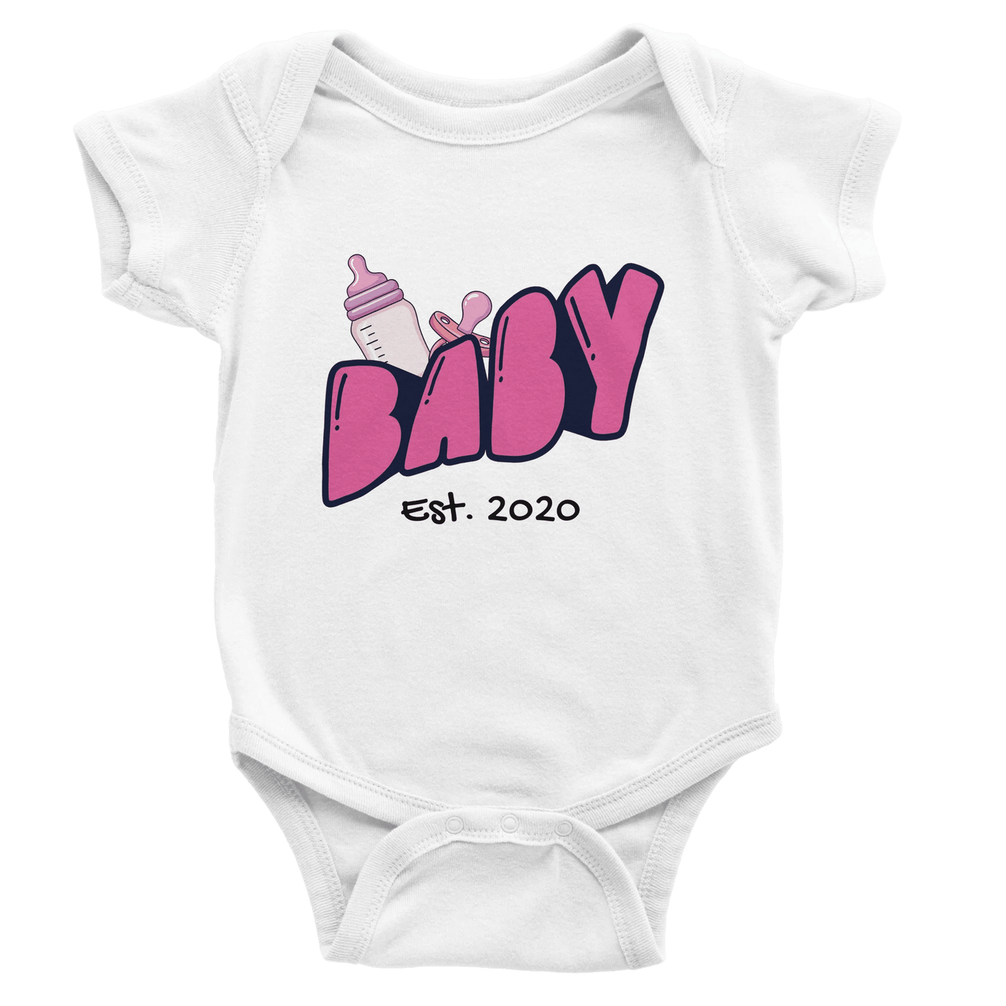 Personalized Mini Est. Baby Bodysuit — Custom Year, Retro 70s - Zoia Books