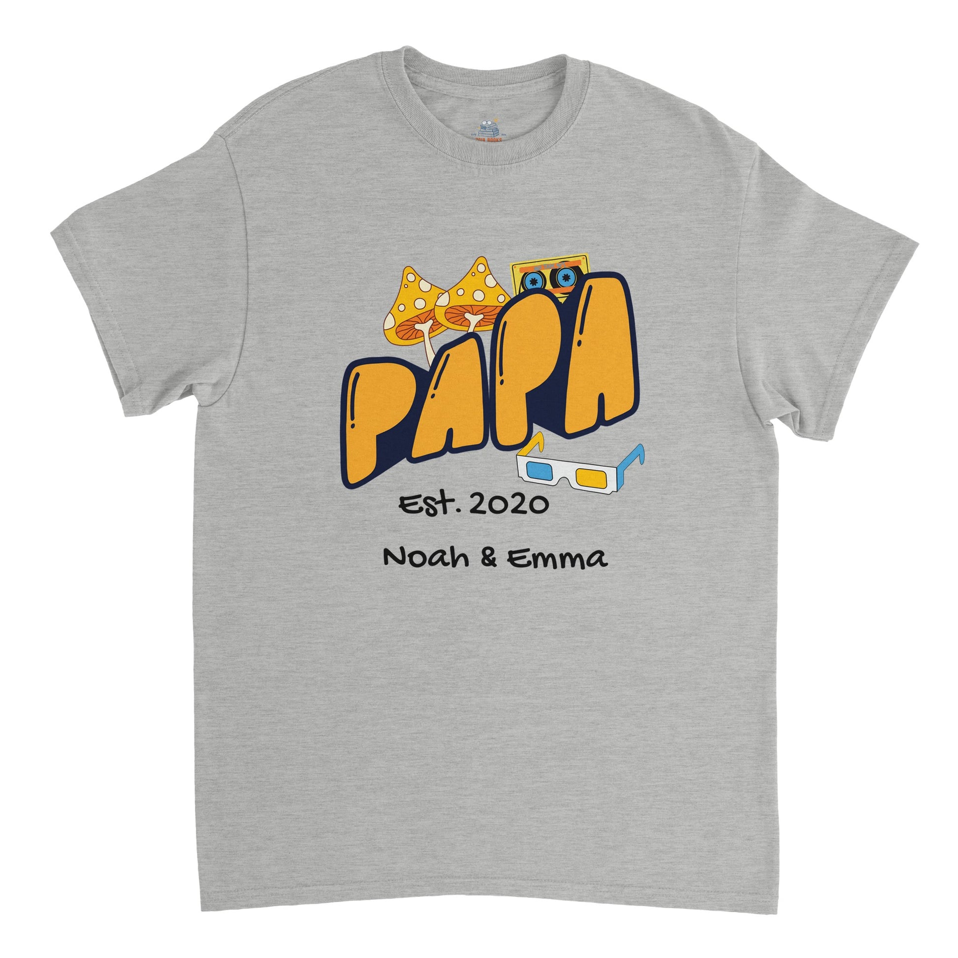 "Papa Est. [Year]" Personalized Retro T-Shirt - Father's Day Gift - Zoia Books