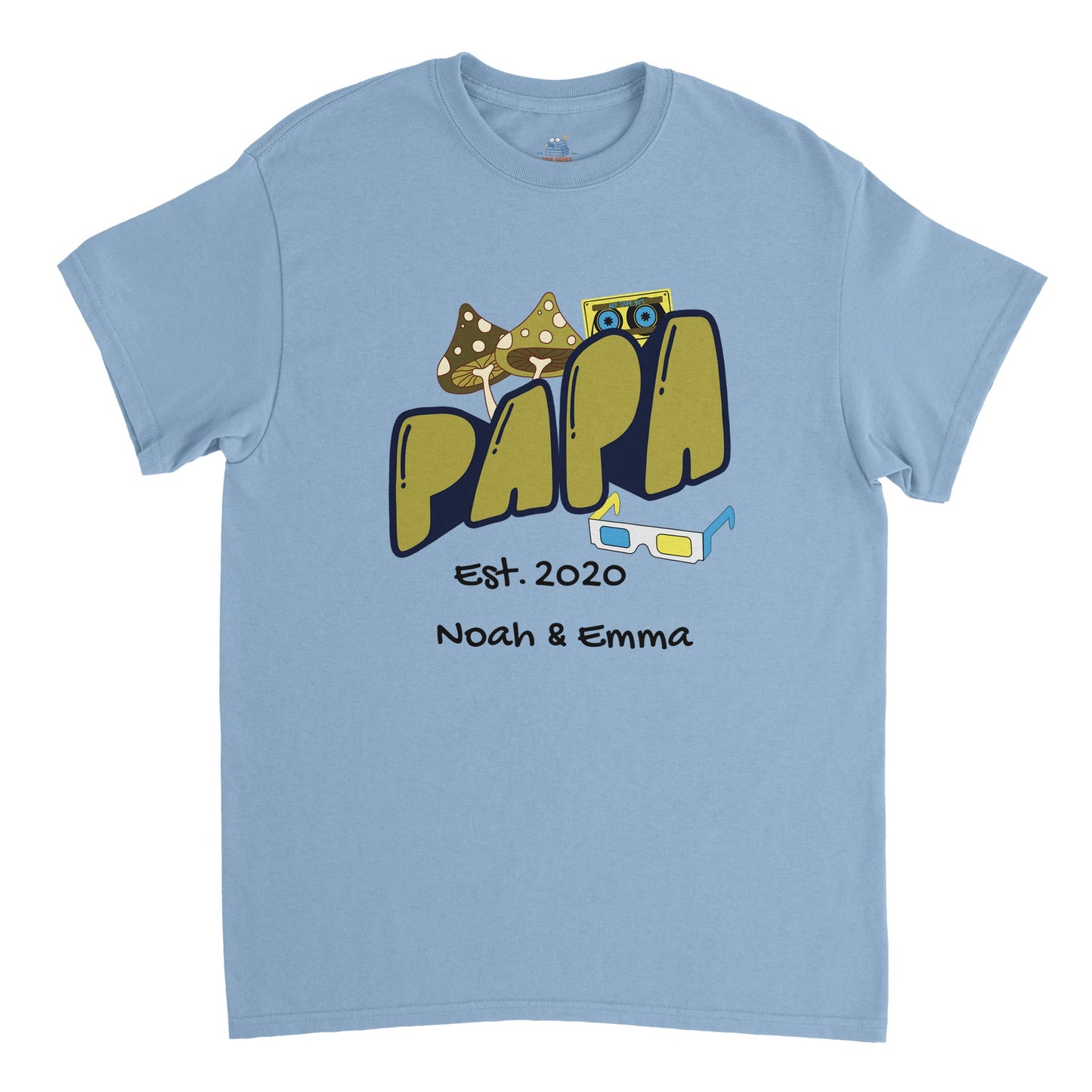 "Papa Est. [Year]" Personalized Retro T-Shirt - Father's Day Gift - Zoia Books