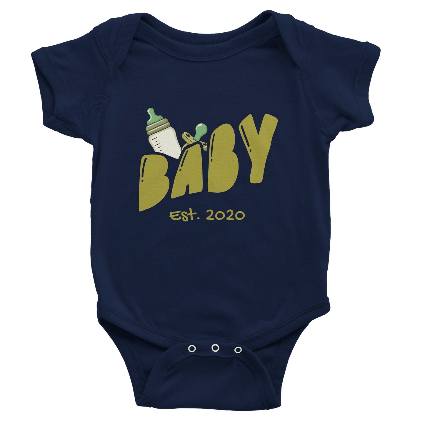 Personalized Mini Est. Baby Bodysuit — Custom Year, Retro 70s - Zoia Books