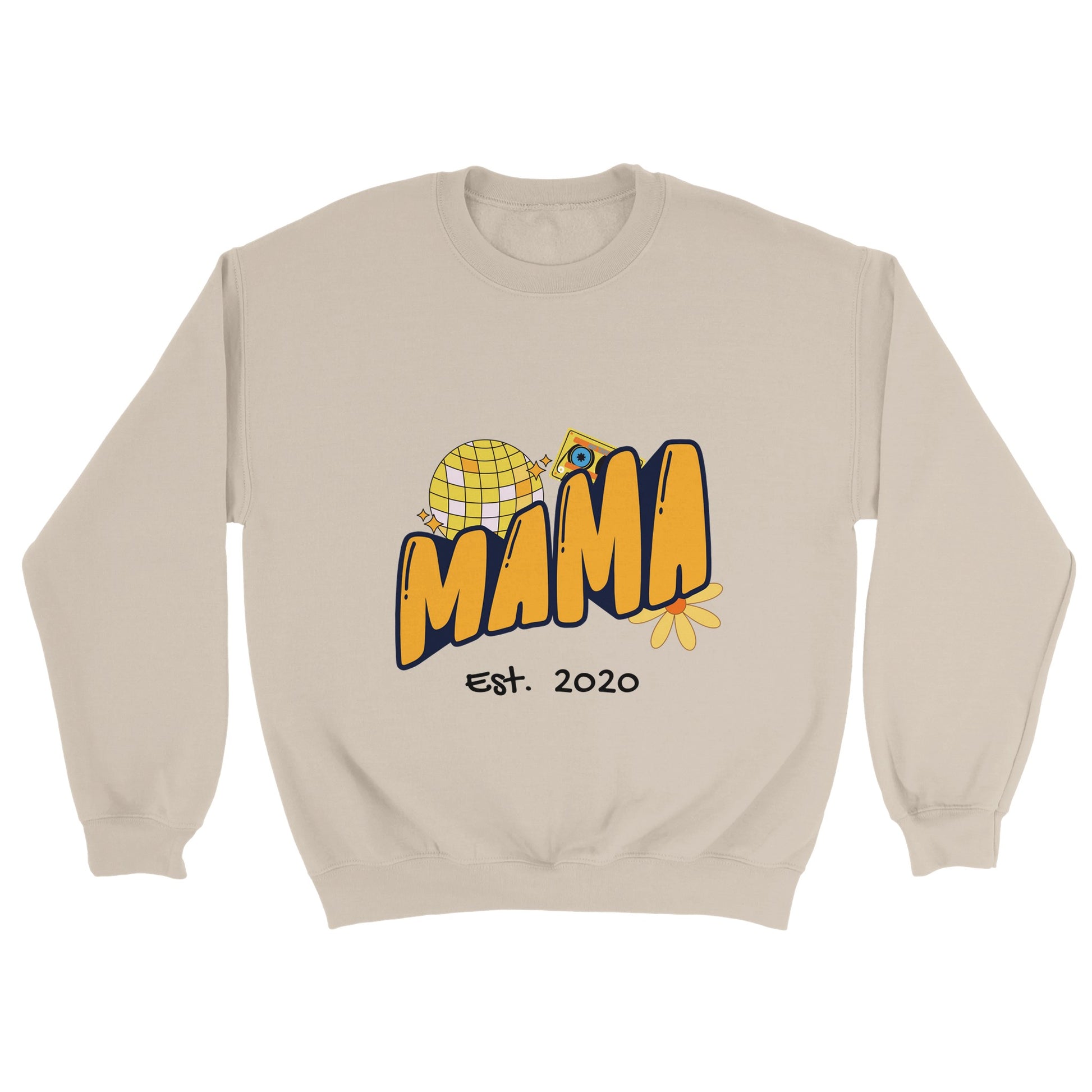 Personalized Mama Est. Sweatshirt - Custom Year, Retro 70s - Zoia Books