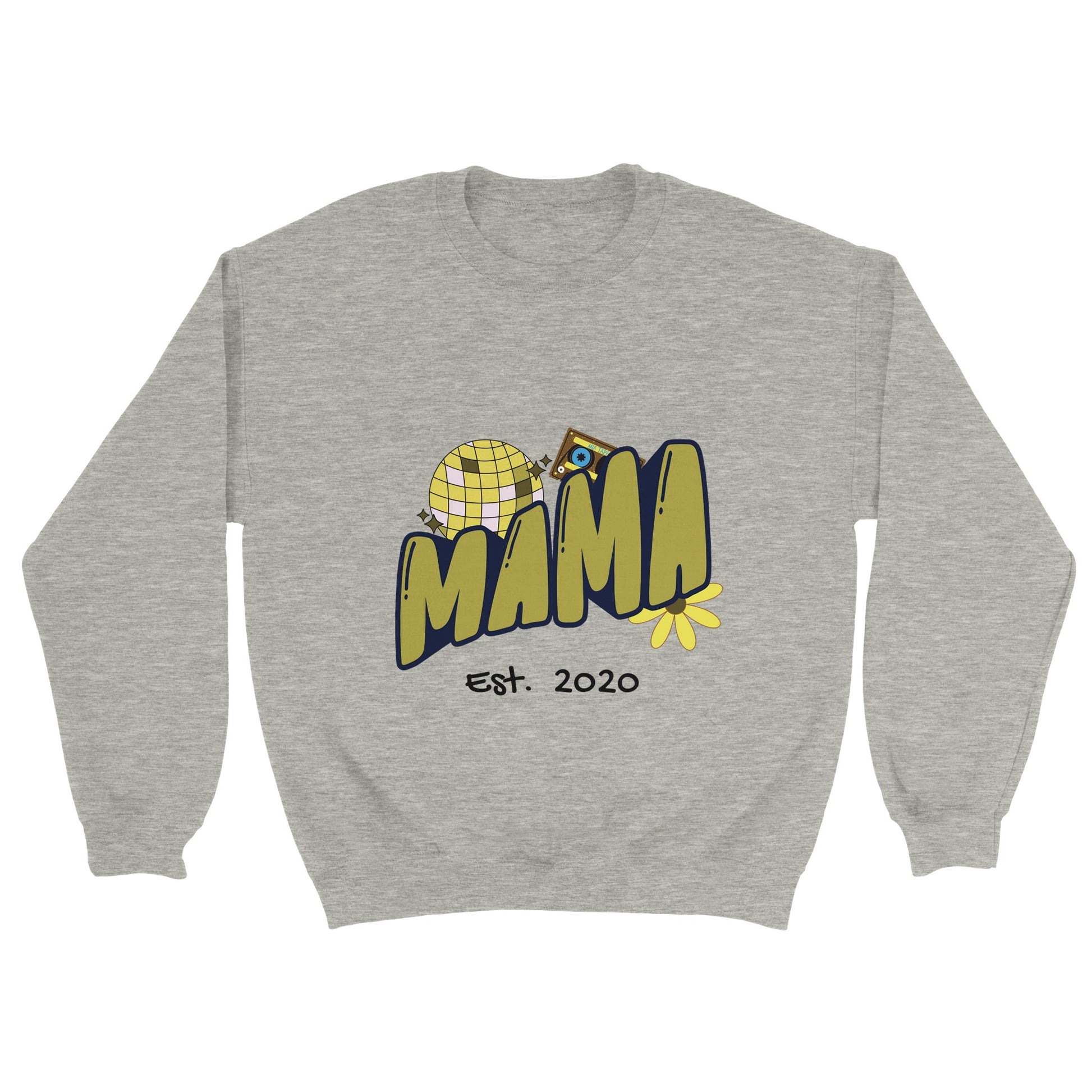 Personalized Mama Est. Sweatshirt - Custom Year, Retro 70s - Zoia Books
