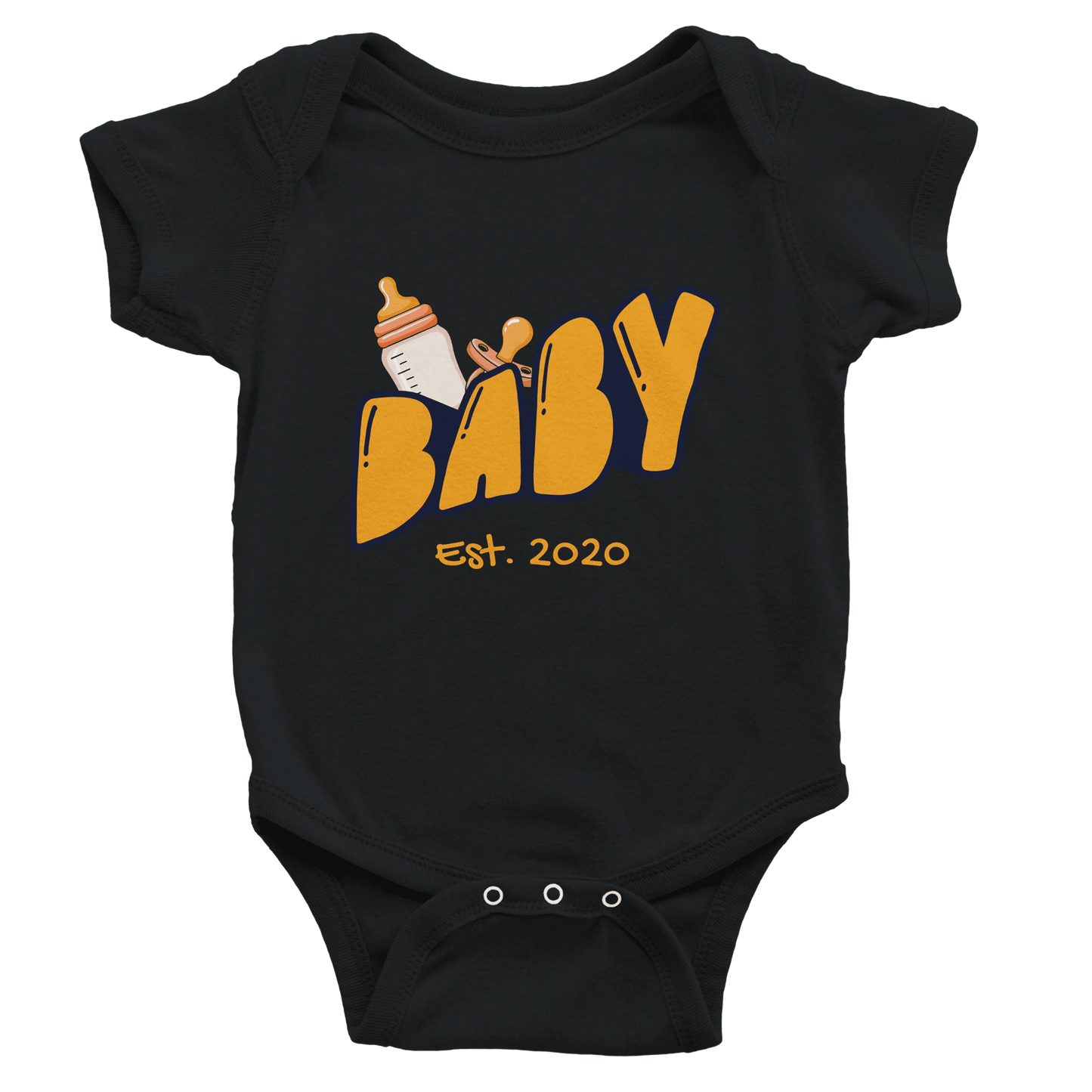 Personalized Mini Est. Baby Bodysuit — Custom Year, Retro 70s - Zoia Books