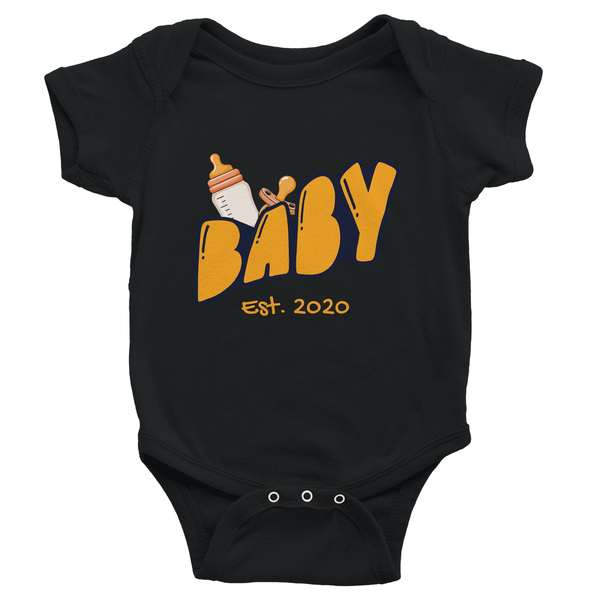 Personalized Mini Est. Baby Bodysuit — Custom Year, Retro 70s - Zoia Books