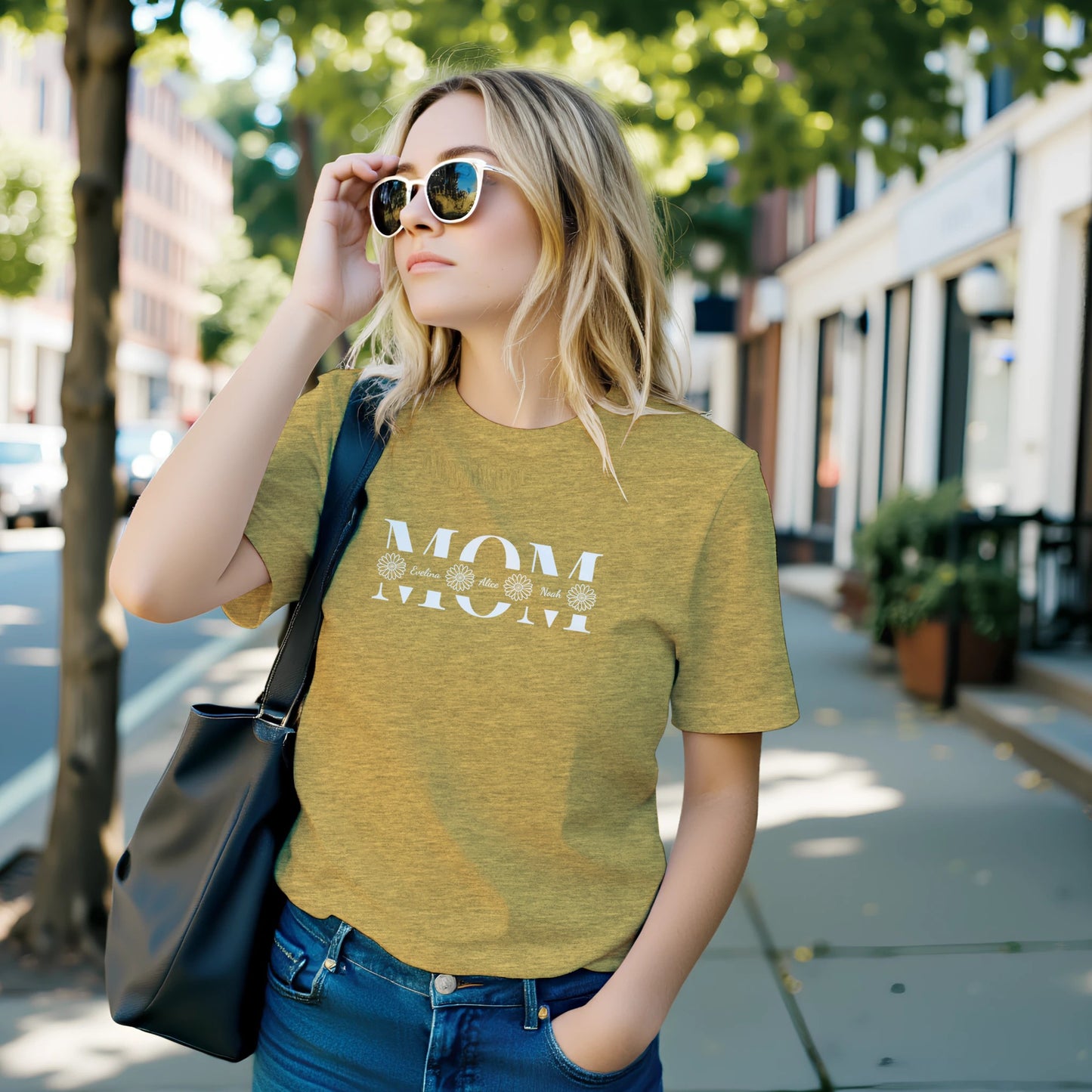 Personalized MOM T-Shirt with Kids Names - Custom Mom Tee - Zoia Books