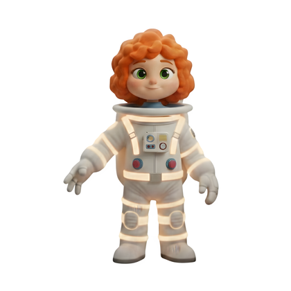 A girl with curly red hair