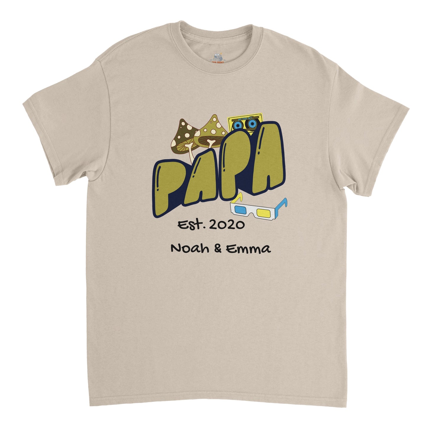 "Papa Est. [Year]" Personalized Retro T-Shirt - Father's Day Gift - Zoia Books