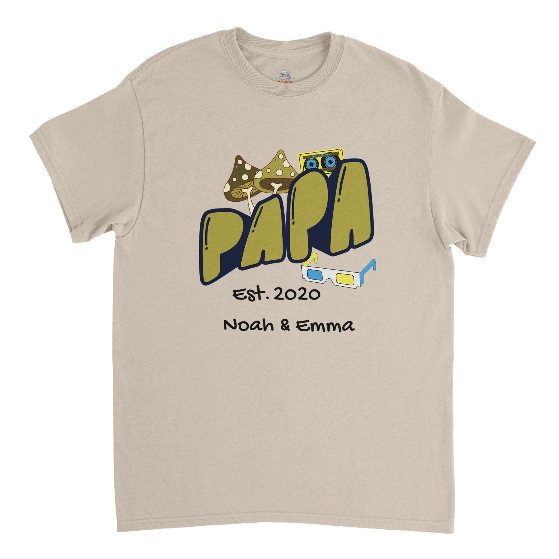 "Papa Est. [Year]" Personalized Retro T-Shirt - Father's Day Gift - Zoia Books