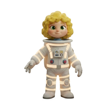 A girl with curly blond hair