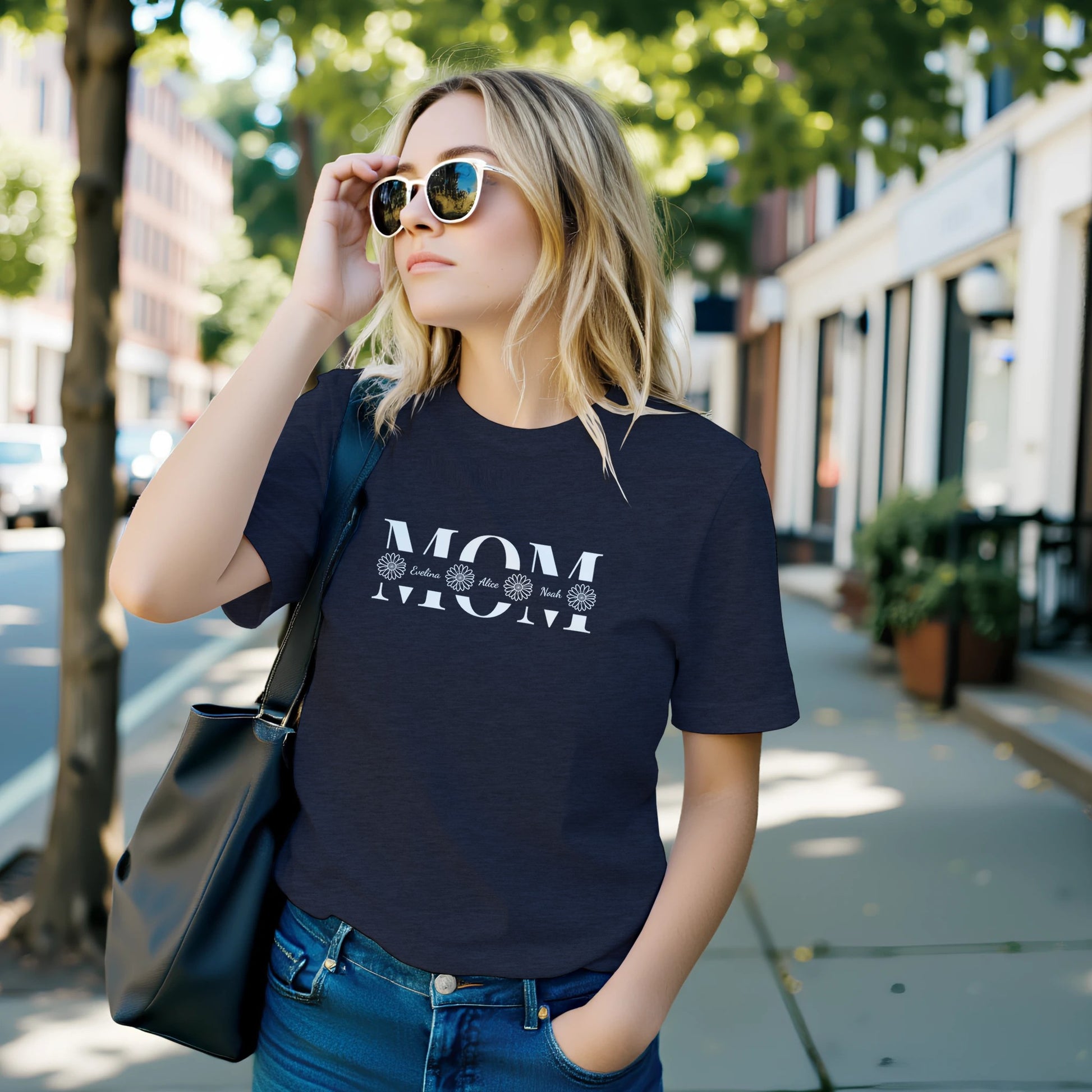 Personalized MOM T-Shirt with Kids Names - Custom Mom Tee - Zoia Books