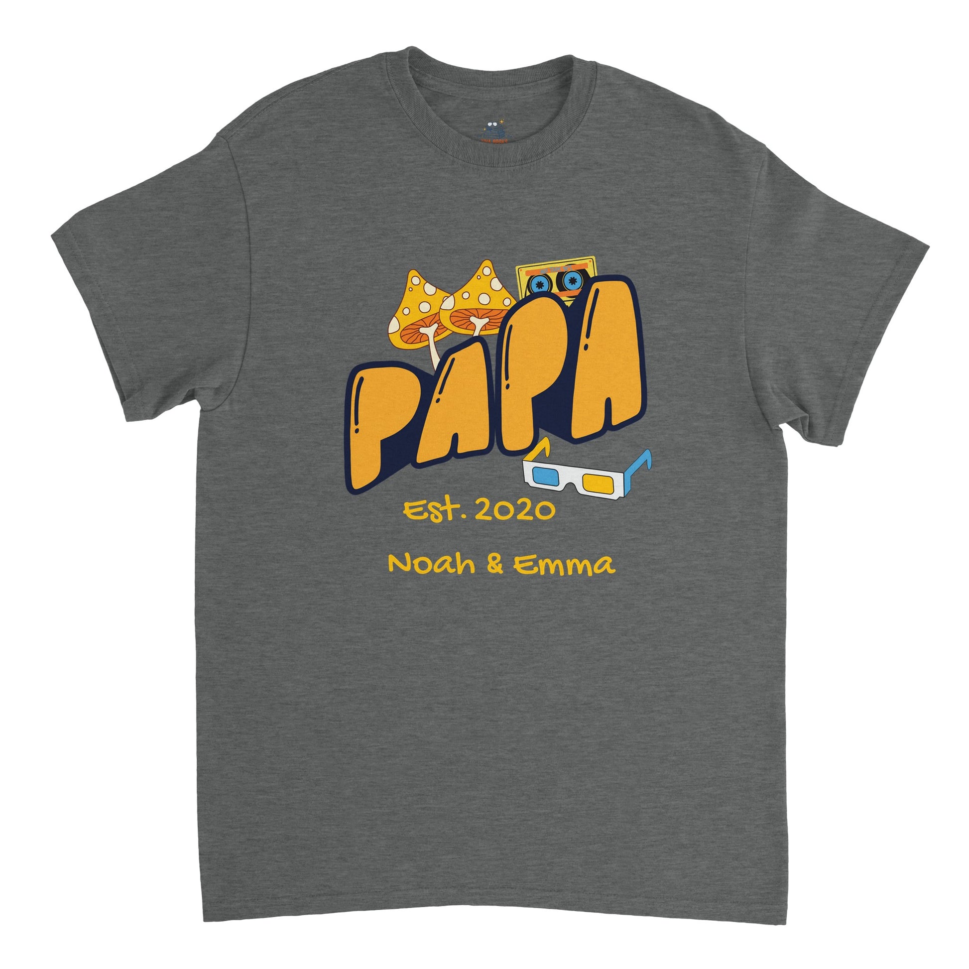 "Papa Est. [Year]" Personalized Retro T-Shirt - Father's Day Gift - Zoia Books