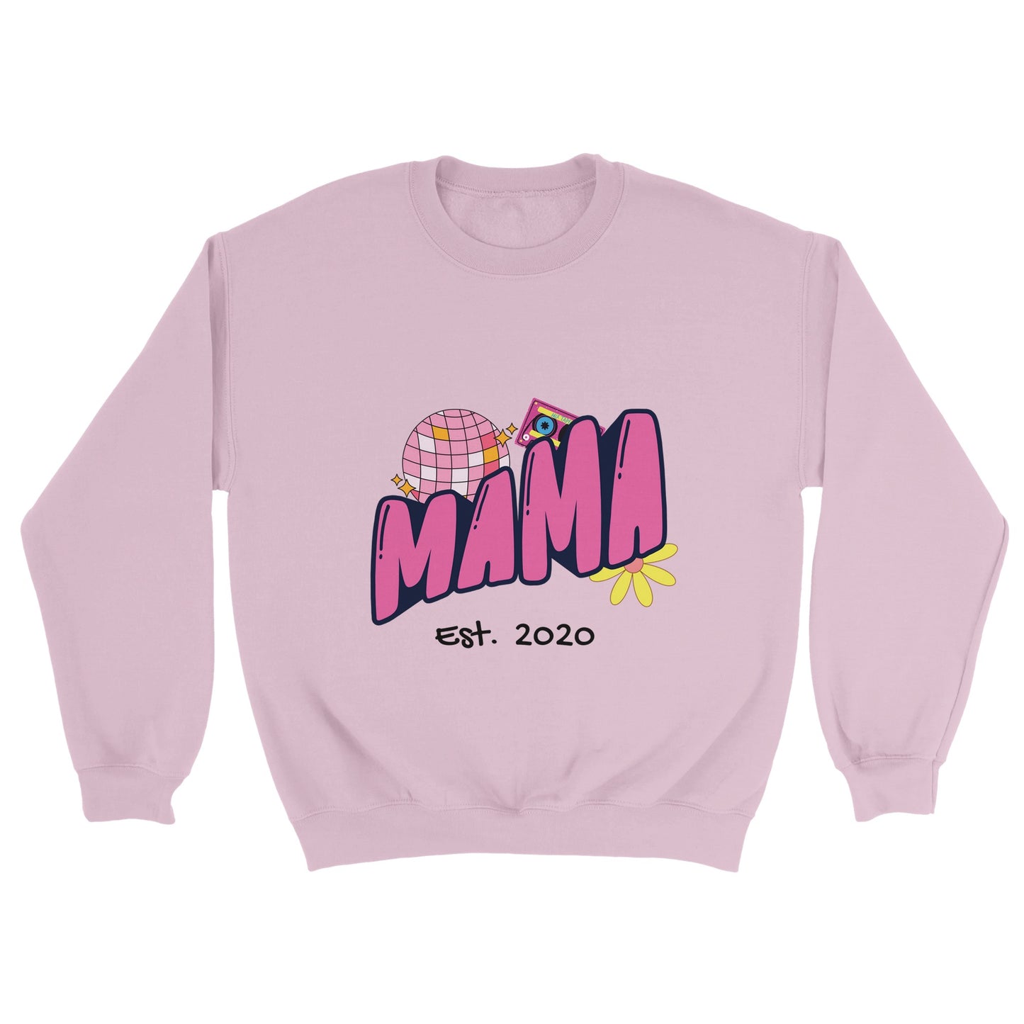 Personalized Mama Est. Sweatshirt - Custom Year, Retro 70s - Zoia Books