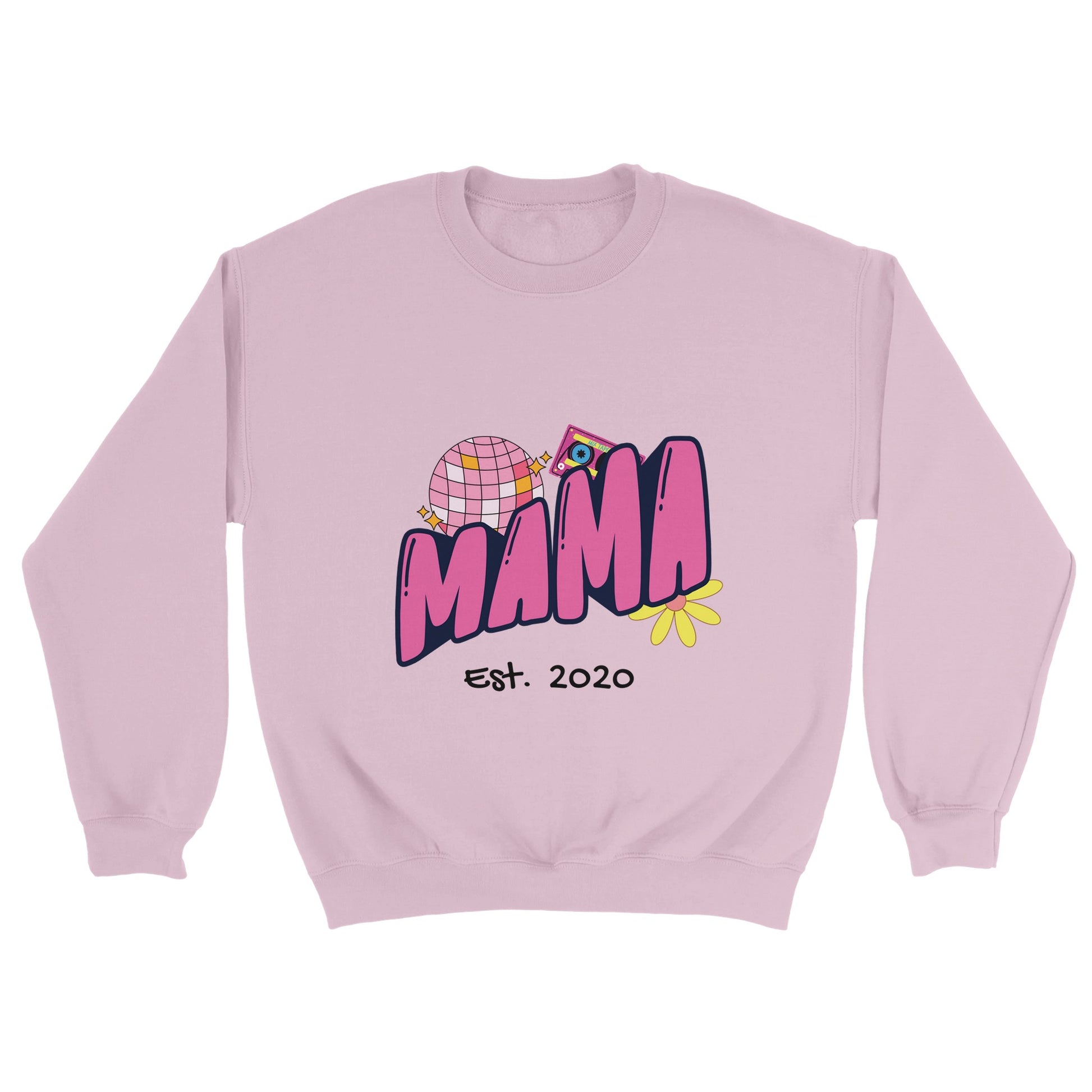 Personalized Mama Est. Sweatshirt - Custom Year, Retro 70s - Zoia Books