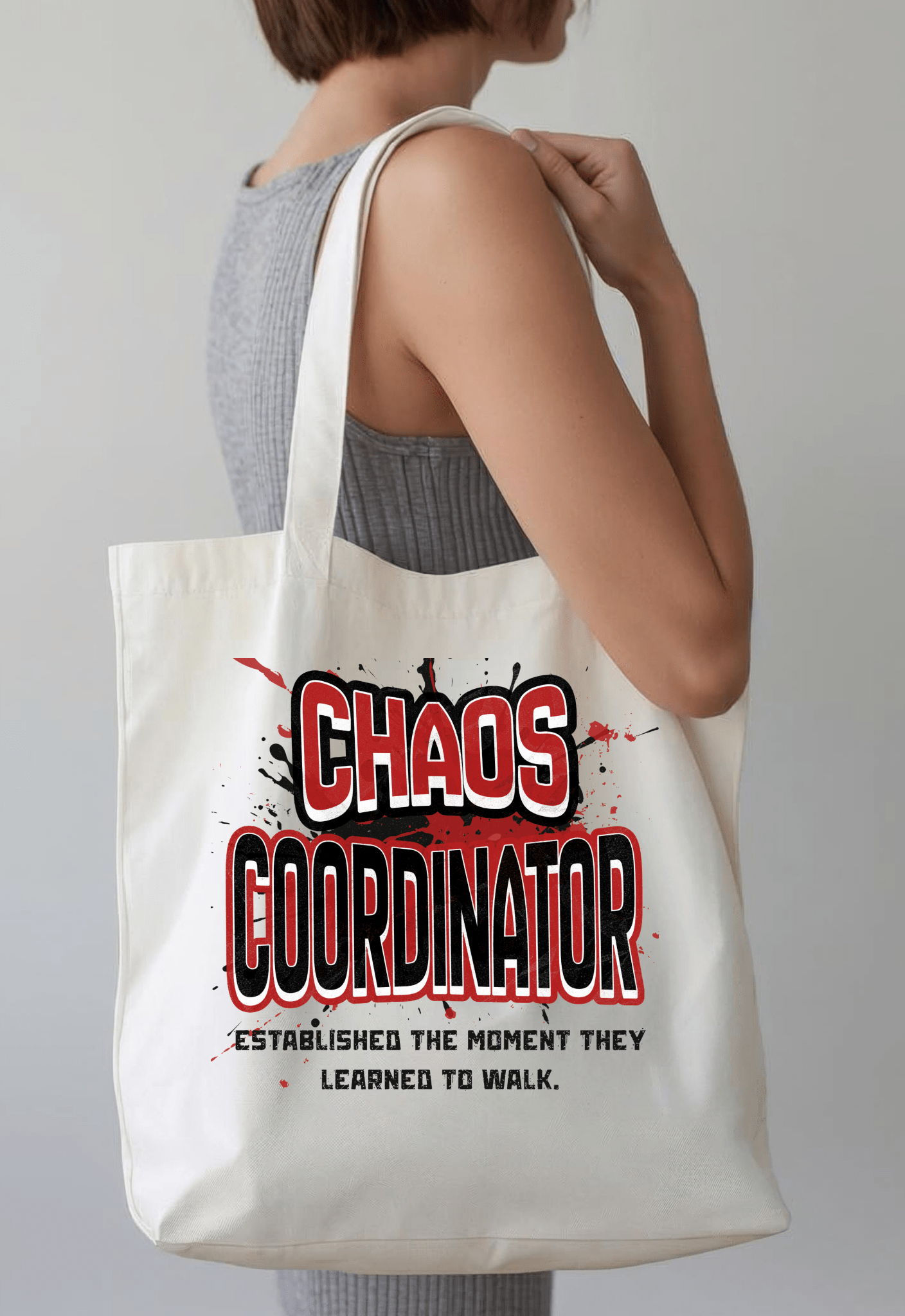 Chaos Coordinator Canvas Tote Bag - Funny Mom Gift, 90s Retro - Zoia Books