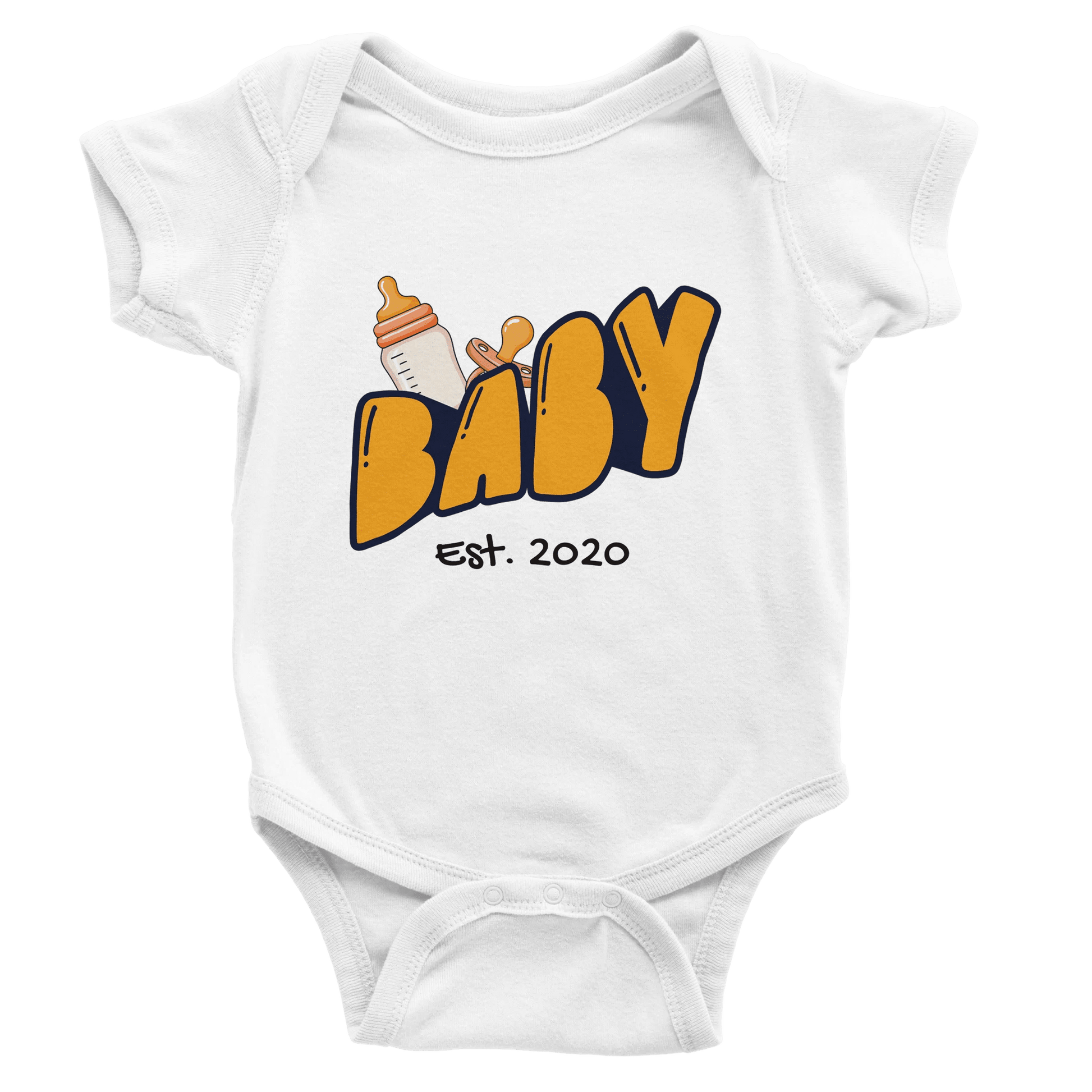 Personalized Mini Est. Baby Bodysuit — Custom Year, Retro 70s - Zoia Books