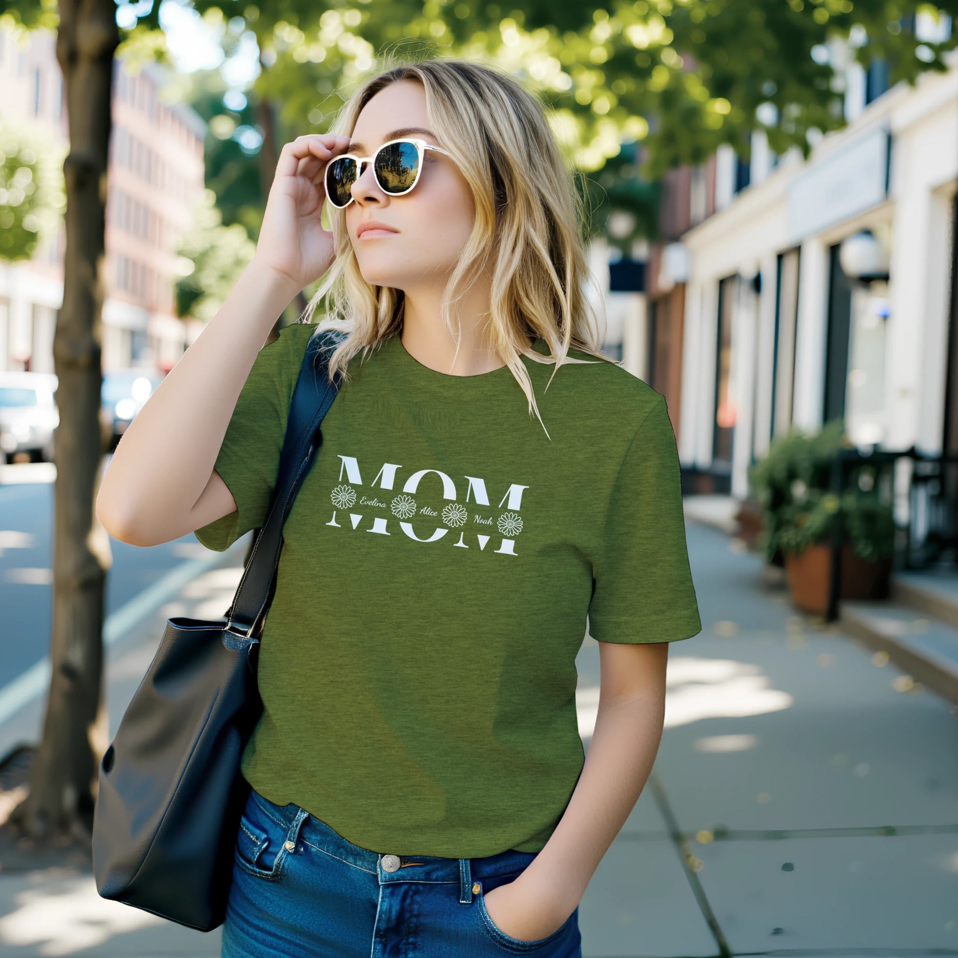 Personalized MOM T-Shirt with Kids Names - Custom Mom Tee - Zoia Books