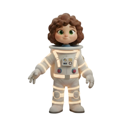 A girl with curly brown hair