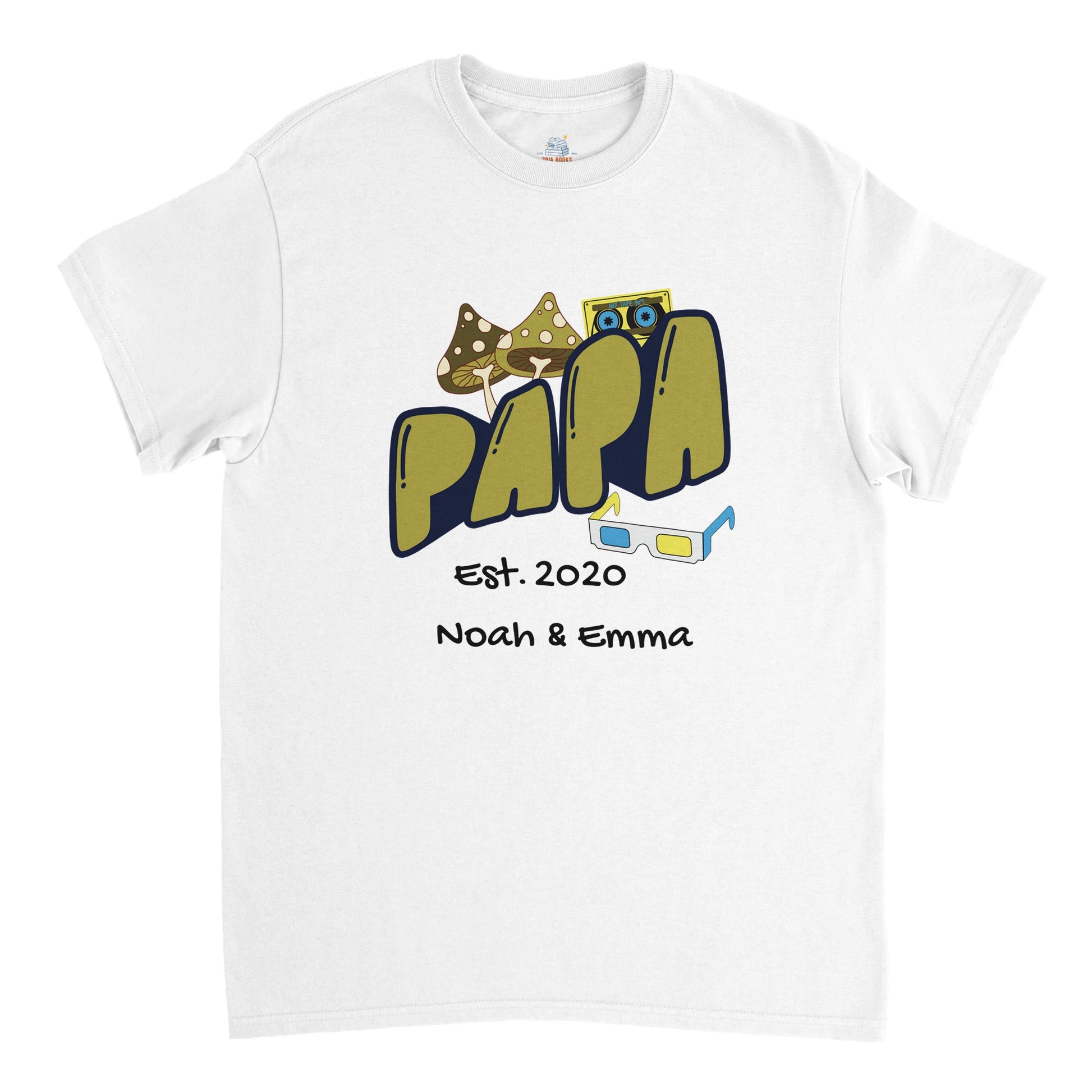 "Papa Est. [Year]" Personalized Retro T-Shirt - Father's Day Gift - Zoia Books