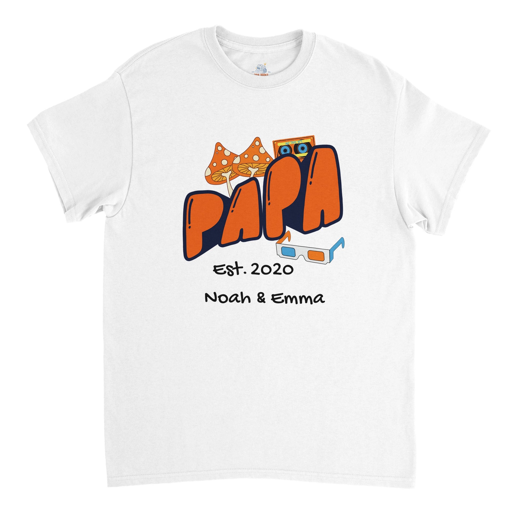 "Papa Est. [Year]" Personalized Retro T-Shirt - Father's Day Gift - Zoia Books