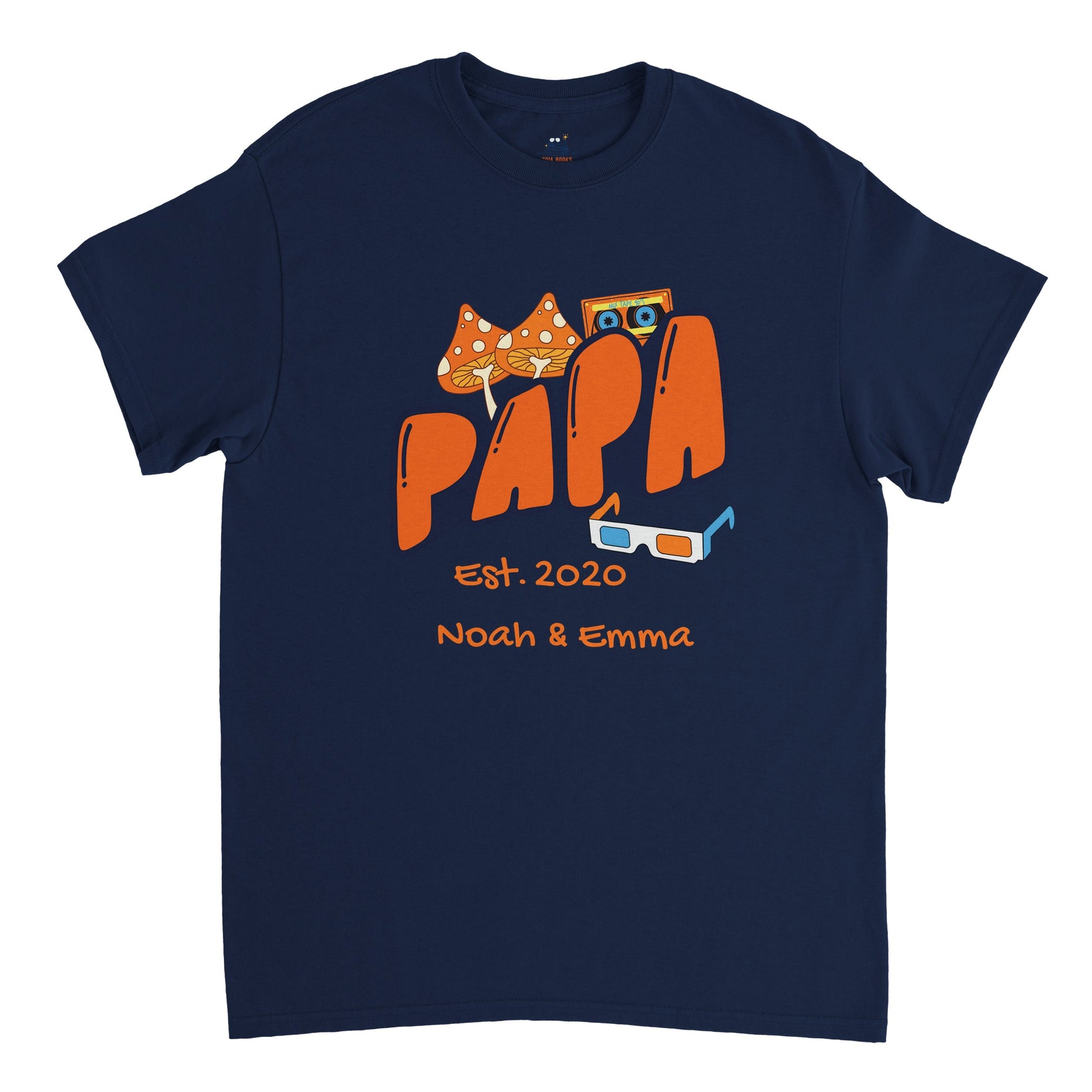 "Papa Est. [Year]" Personalized Retro T-Shirt - Father's Day Gift - Zoia Books