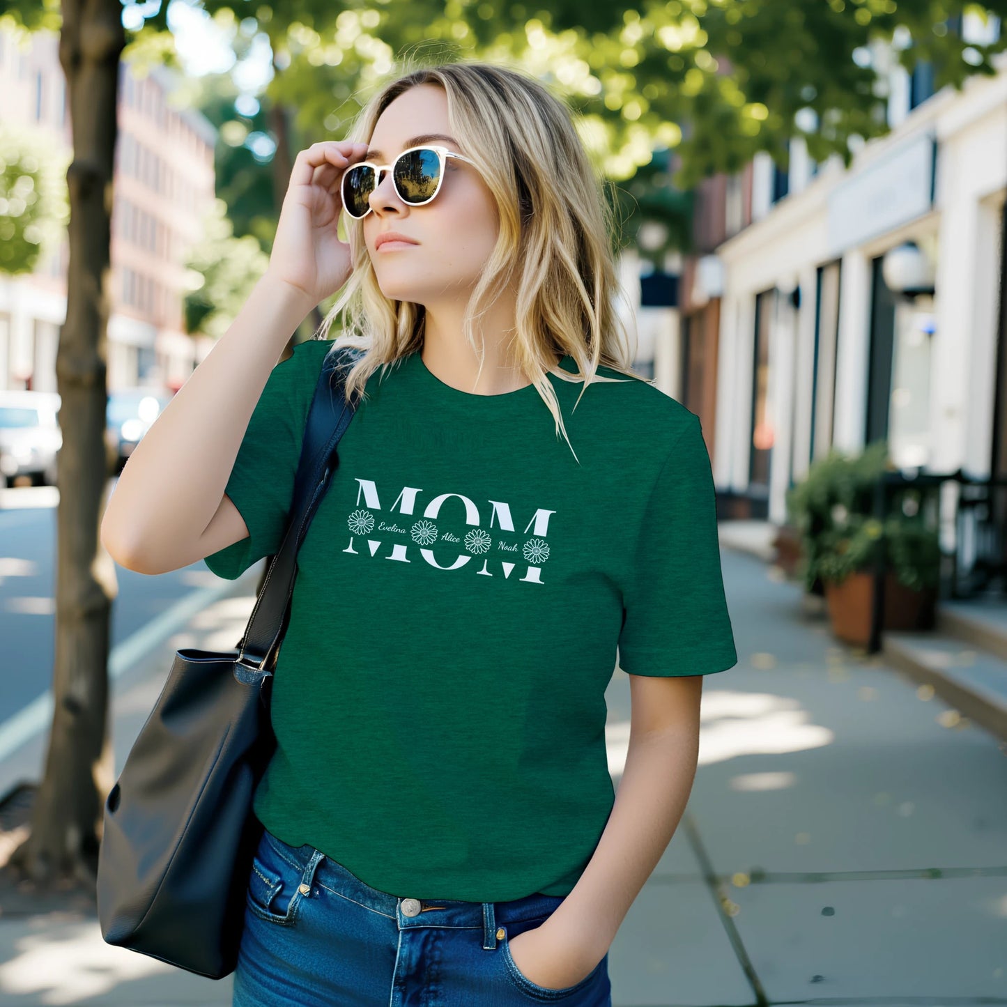Personalized MOM T-Shirt with Kids Names - Custom Mom Tee - Zoia Books